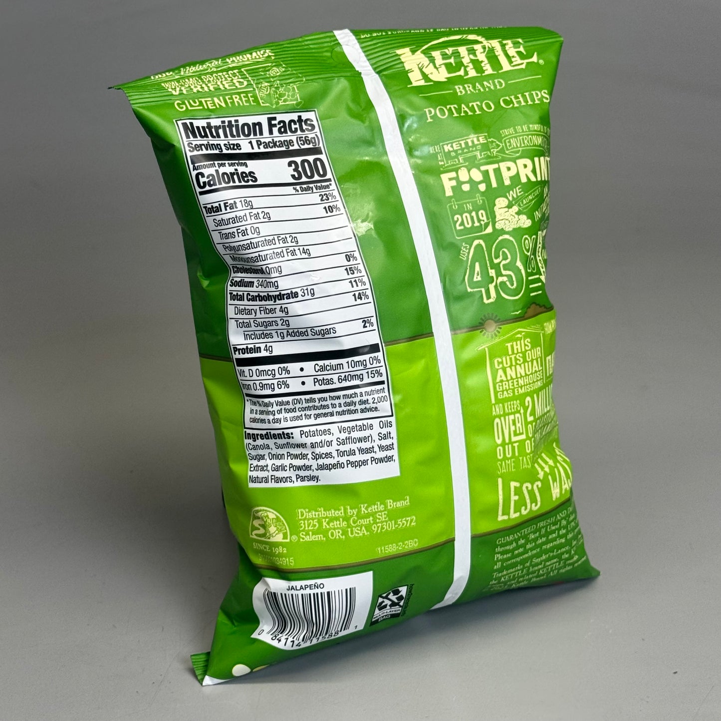 ZA@ KETTLE Potato Chips Stand with/ 4 Flavors, 2 oz bags BB 01/25