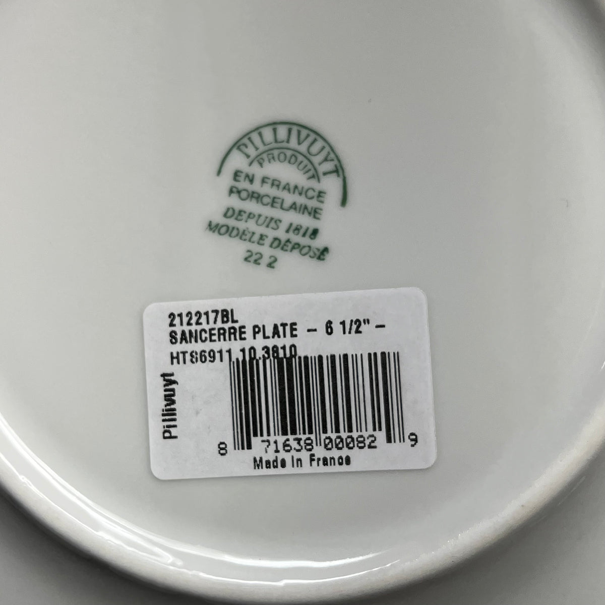 PILLIVUYT (6 PACK) Sancerre Small Porcelain Plates Made in France White 6.5" Dia