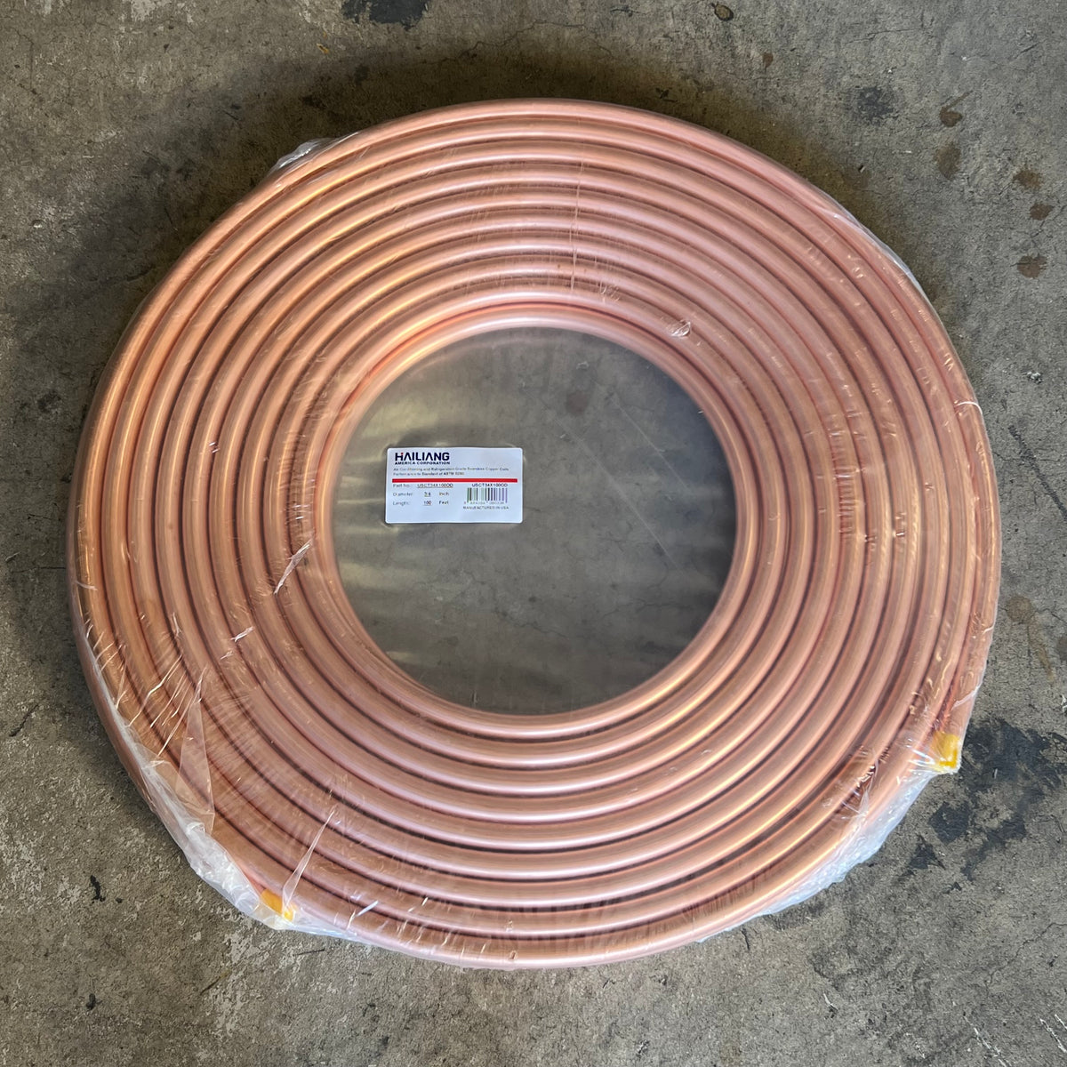 HAILIANG Soft Copper Tubing Coil for AC & Refrigeration Sz 3/4" x 100' USCT34X100OD