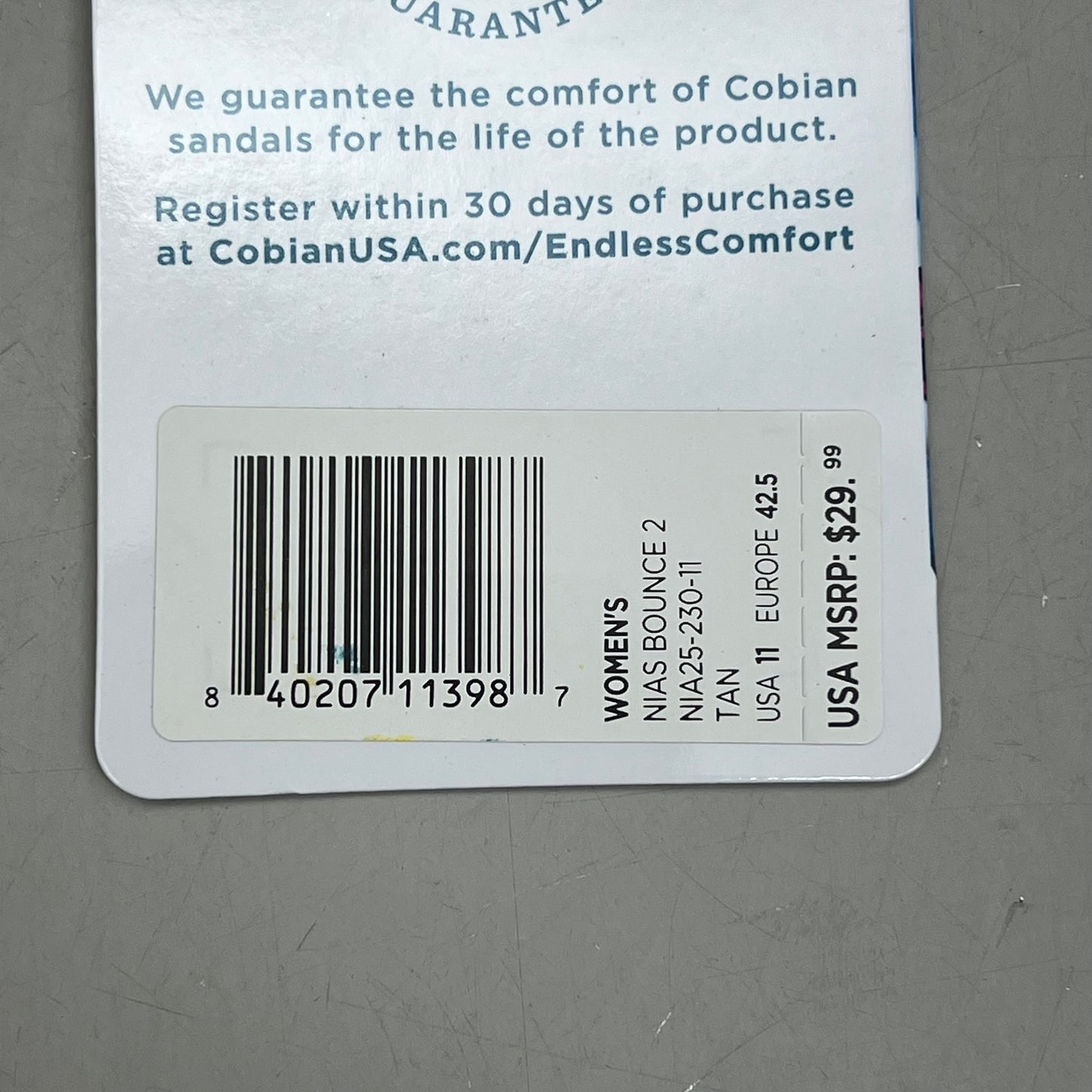 COBIAN Nia's Bounce 2 Synthetic Leather Sandals Women's Sz 11, EU 42.5 Tan NIA25-230-11