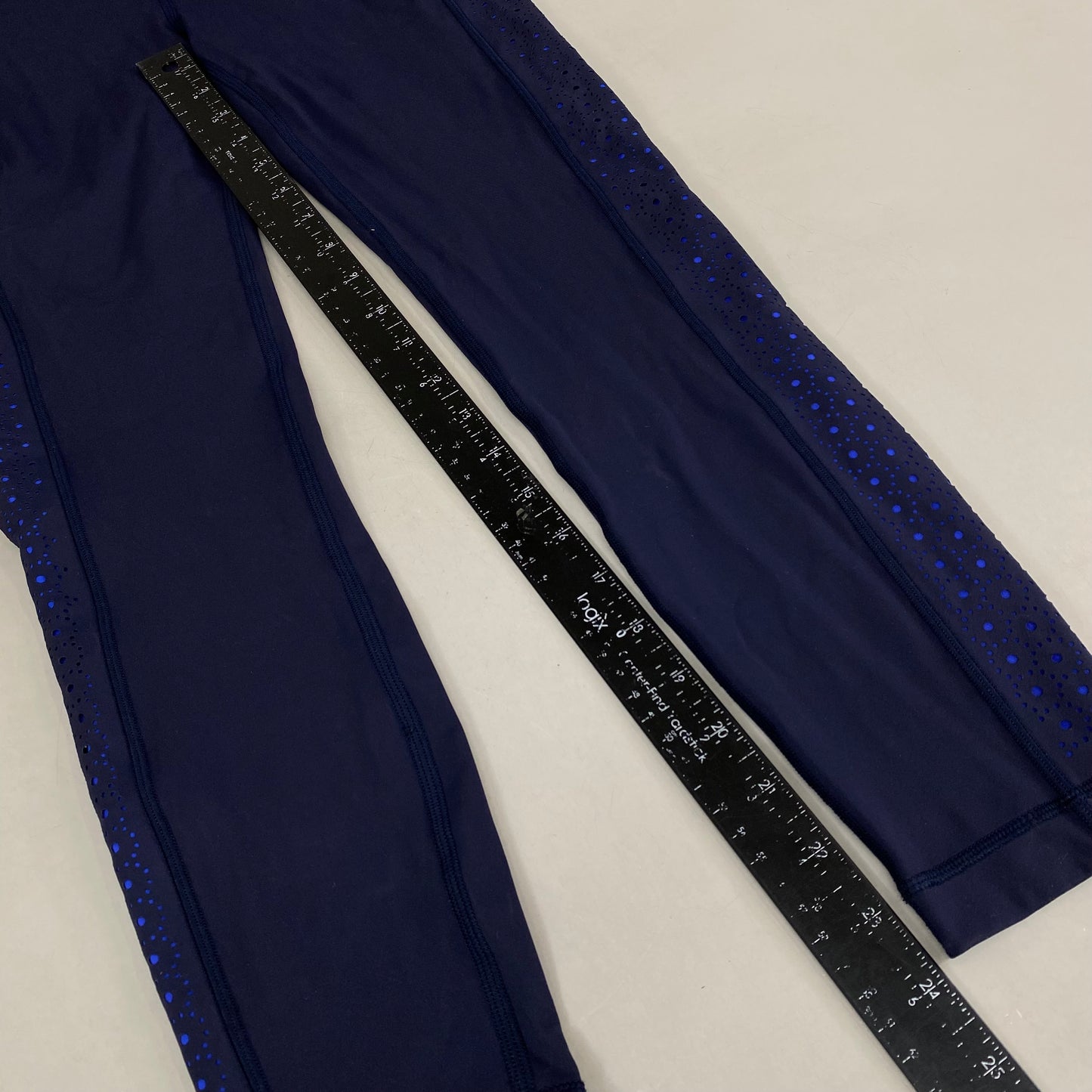 LULULEMON Heavyweight French Terry Pants Women's SZ 6 Navy Blue W/ Light Blue