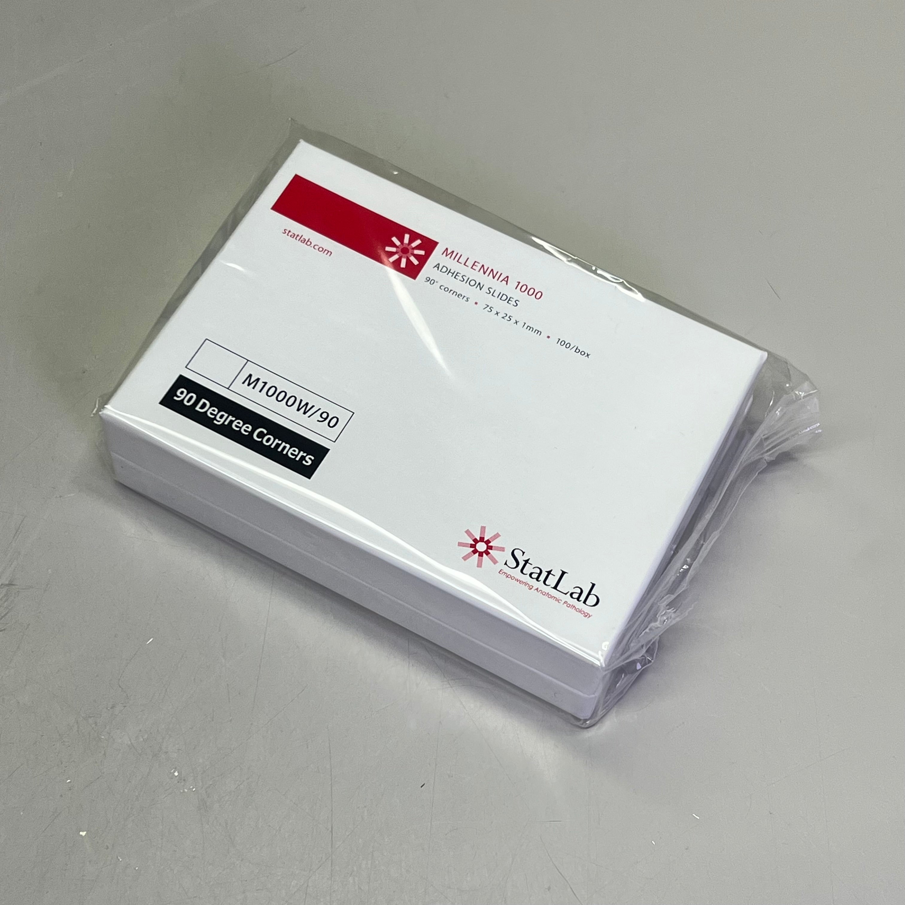 STATLAB (100 PACK) Millennia 1000 Adhesion Slides 90° Corners 75x25mm ...