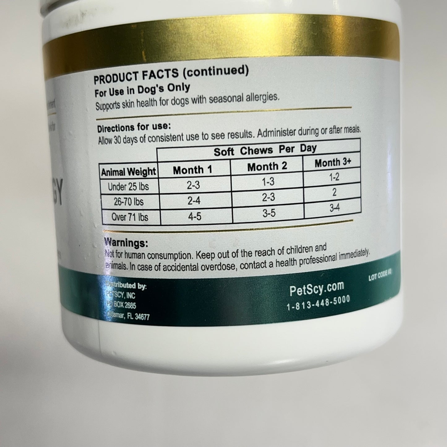PET SCY Itch & Allergy Plus+ Bacon Flavor Soft Chew Dog Supplements  5.4 fl oz