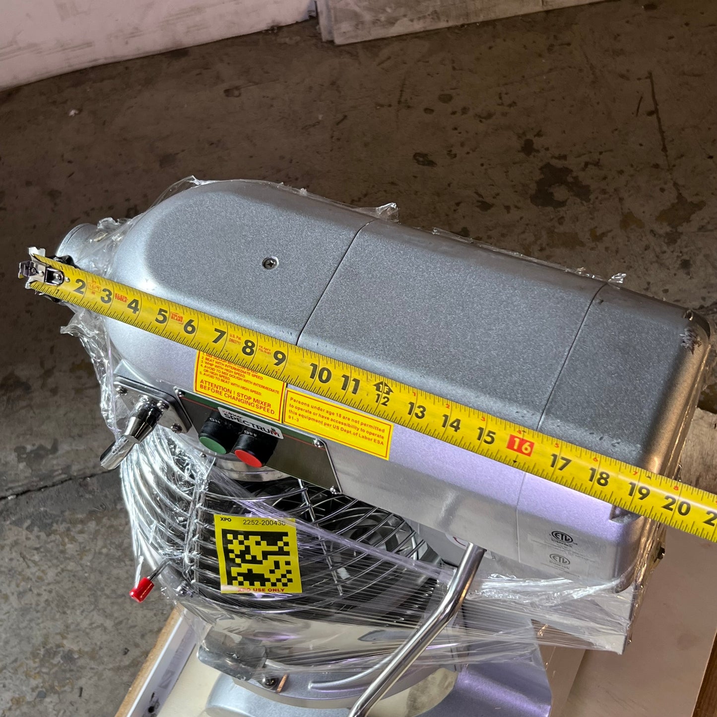 SPECTRUM Commercial 20 Qt Stand Mixer 110V Planetary Bench Gray EMP-20 (New Other, Has Cosmetic Scratches & Scuffs)