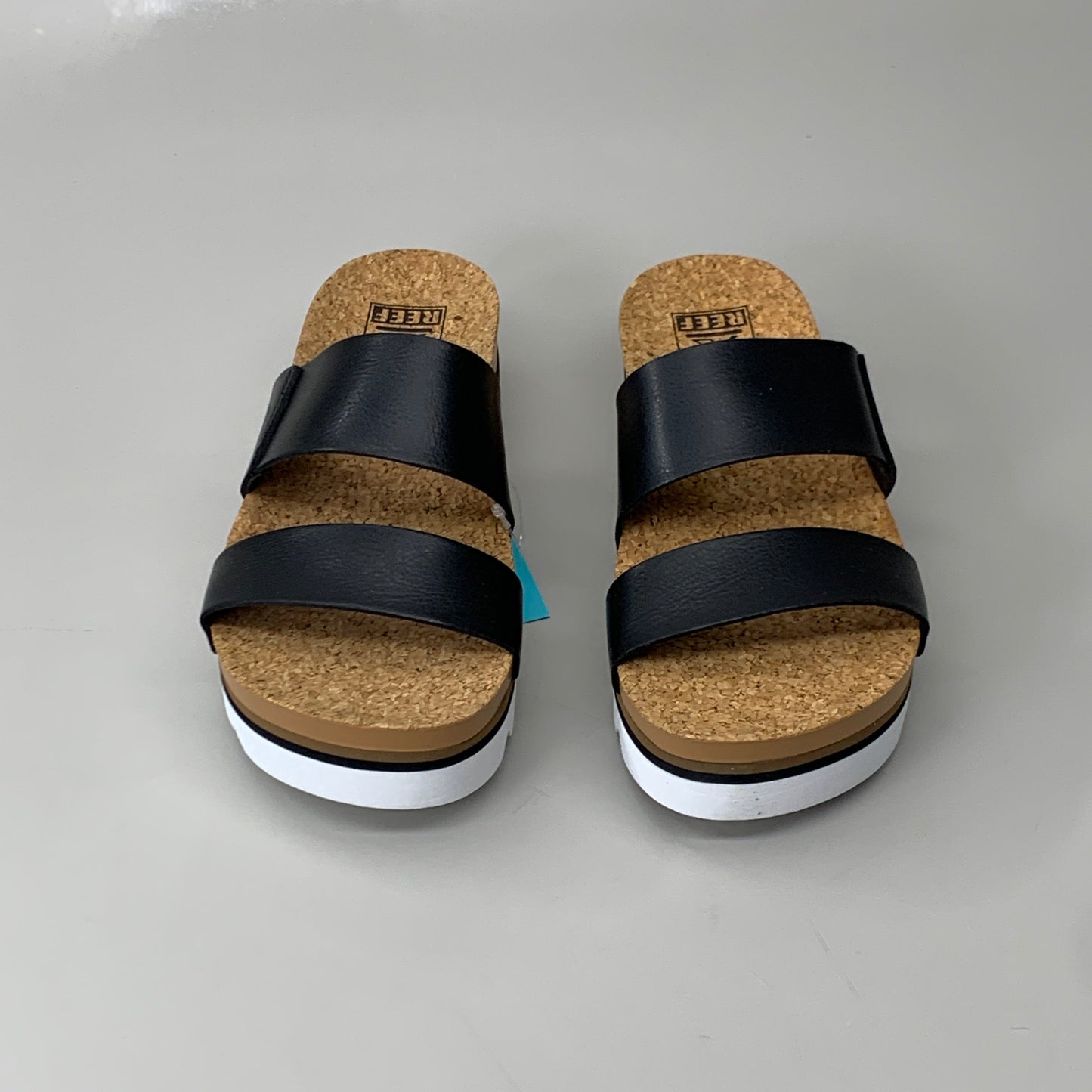 REEF Cushion Vista Hi Vegan Leather Sandals Women's Shoes Sz 8 Black RFOA3YP5BLA