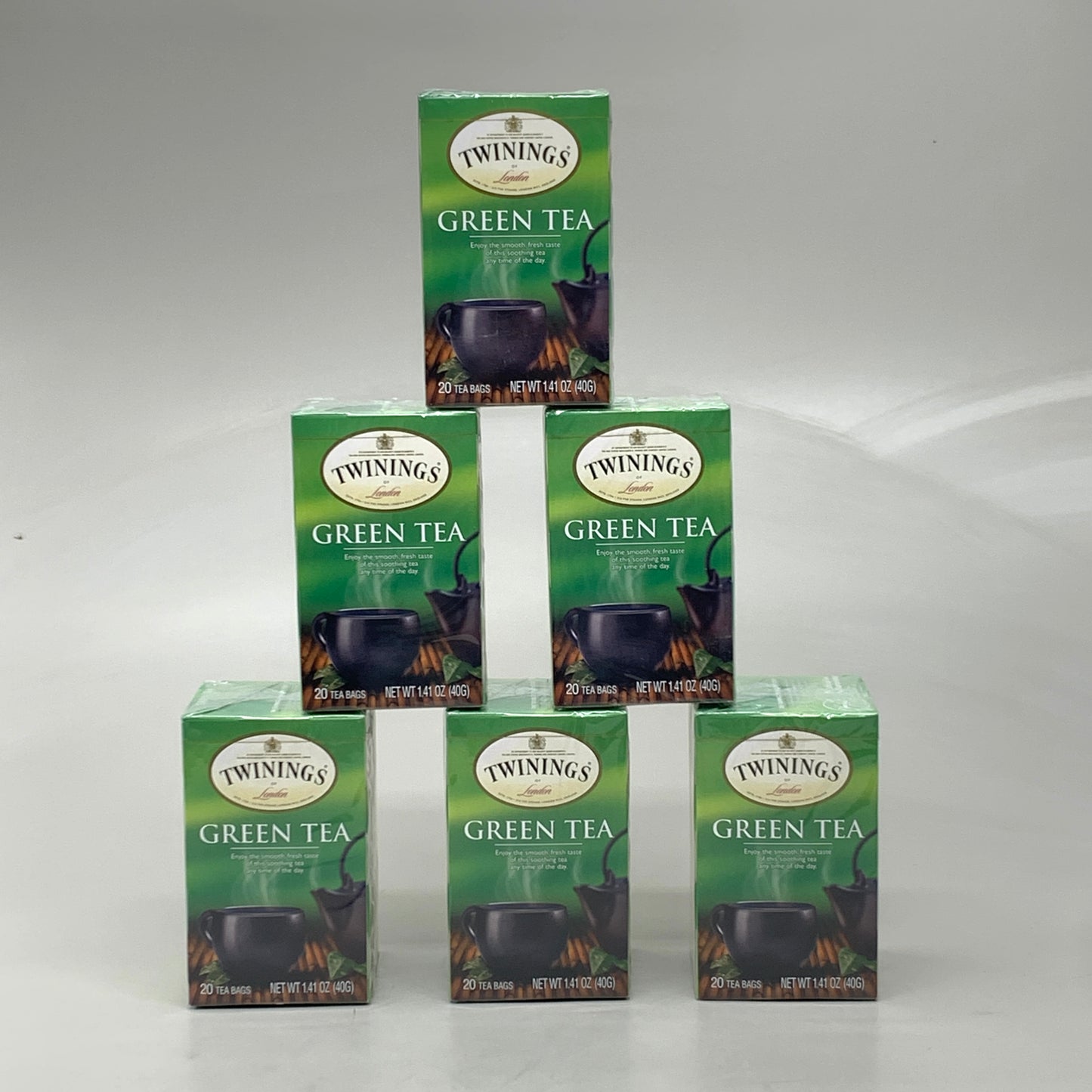 TWININGS (6 PACK) 120 Bags Pure Green Tea of London Best By 04/22/2025