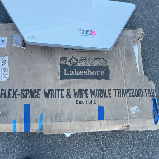 ZA@ Pallet of LAKESHORE Flex Space Write & Wipe Mobile Trapezoid Table (AS-IS)