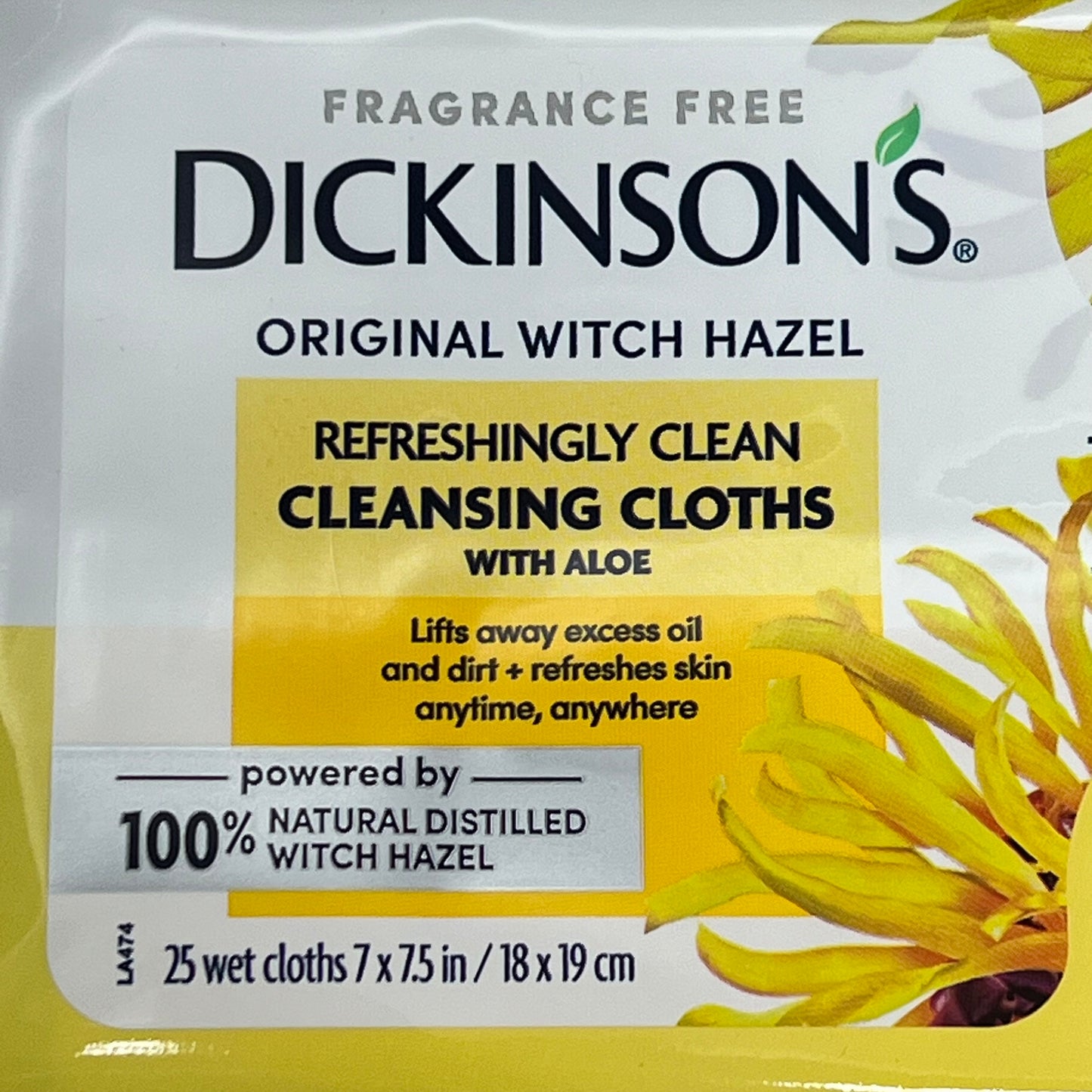 DICKINSONS (4 PACK) Refreshingly Clean Cleansing Toning Clothes 25 Wet Clothes