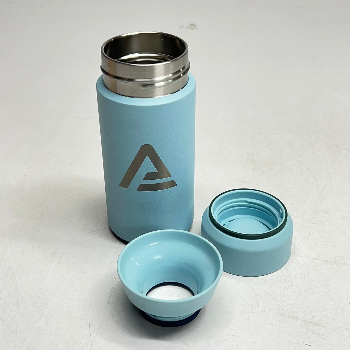 ZA@ OCEAN BOTTLE  Insulated Brew Flask W/ Company Logo Engraved  350 ml - 12 oz Sky Blue