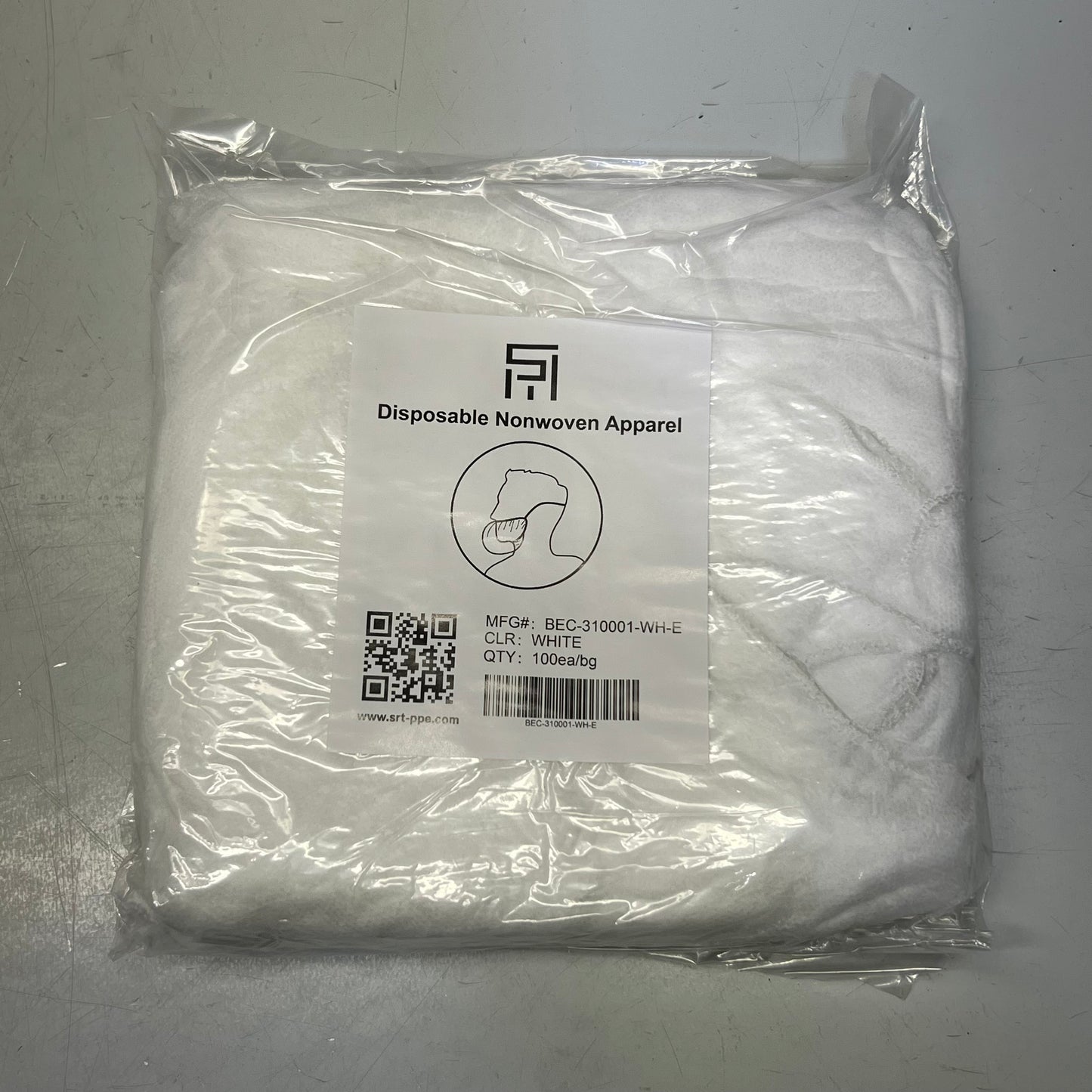 SRT (1000 Pcs) Disposable Face Masks 18", White BEC-310001-WH-E