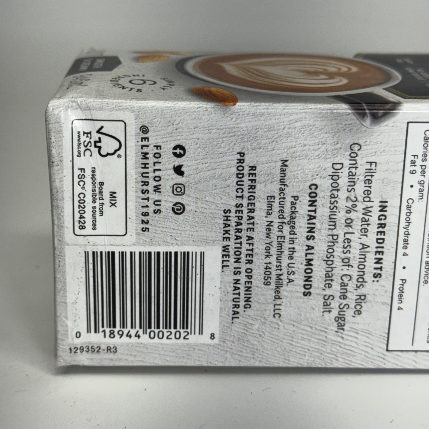 ELMHURST (6 PACK) Milked Almonds Barista A 32 fl oz. BB 05/27