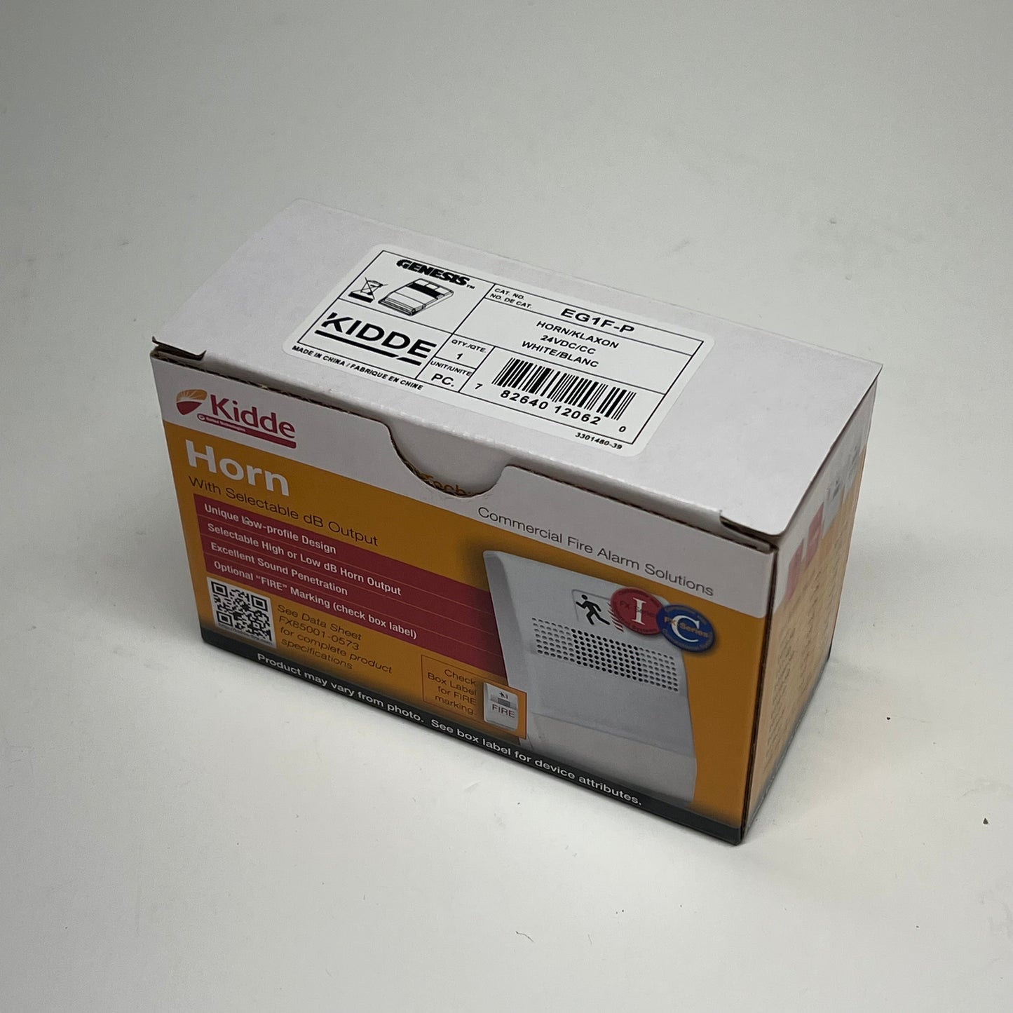 KIDDIE  Genesis Horn Low Profile Design Line Of Fire Alarm 4.5"x3" White EG1F-P