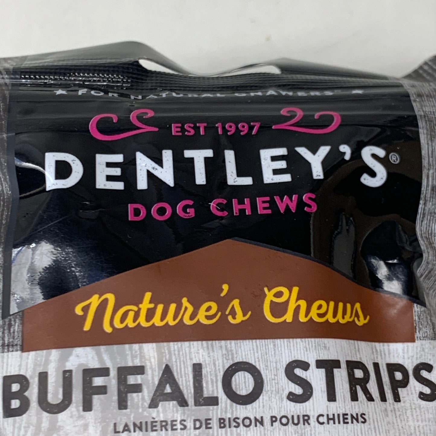 DENTLEY'S (3 PACK) Dog Chews Buffalo Strips All Natural 3.5oz BB 09/30/2025 5279659