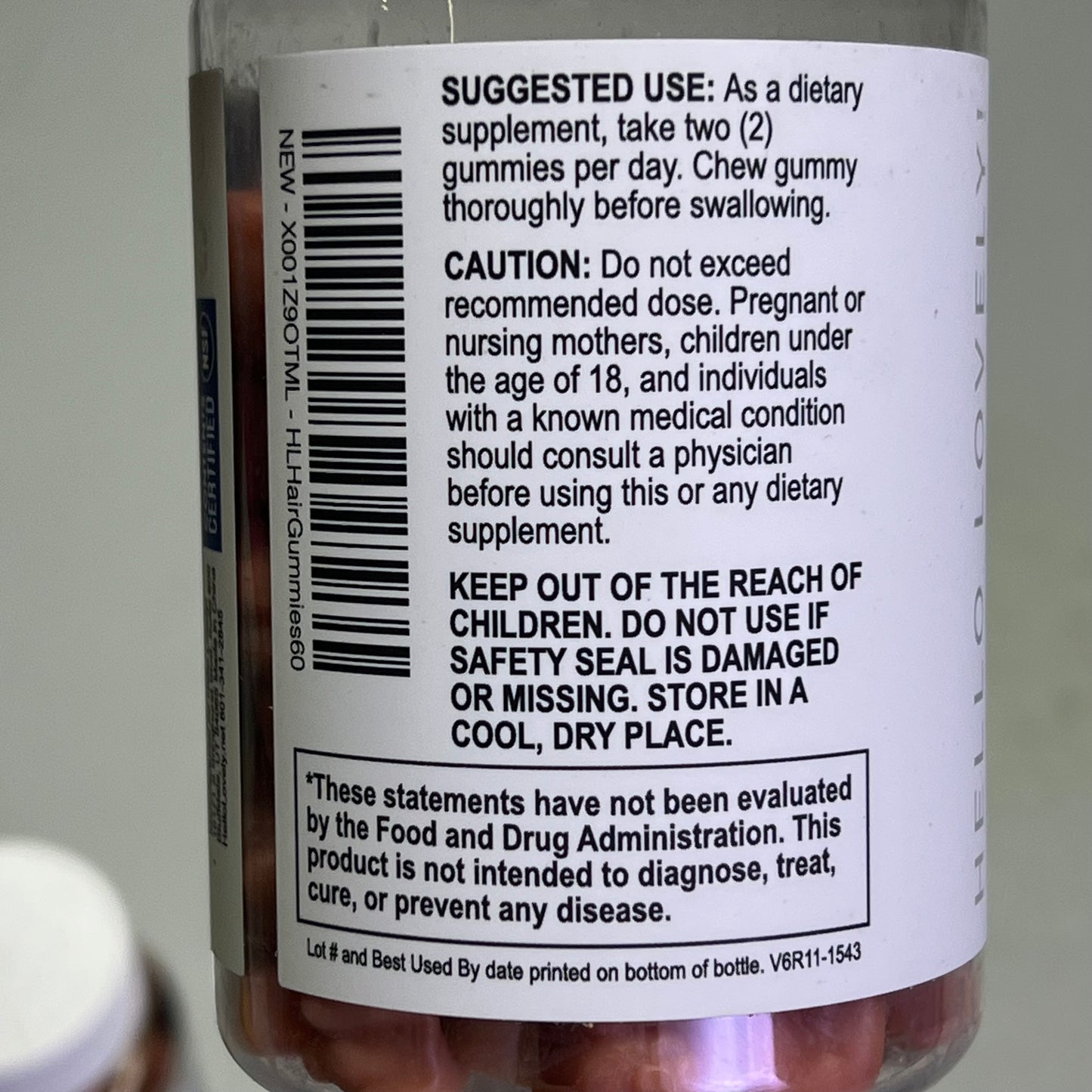 HELLO LOVELY  (2 PACK, 30 SERVINGS EACH) Gummy Hair Vitamins 60 Tablets BB 03/27