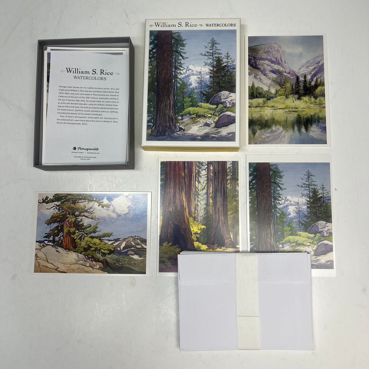 POMEGRANTE (20 PACK) William S Rice Watercolors Notecards W/ Envelopes 4x6"