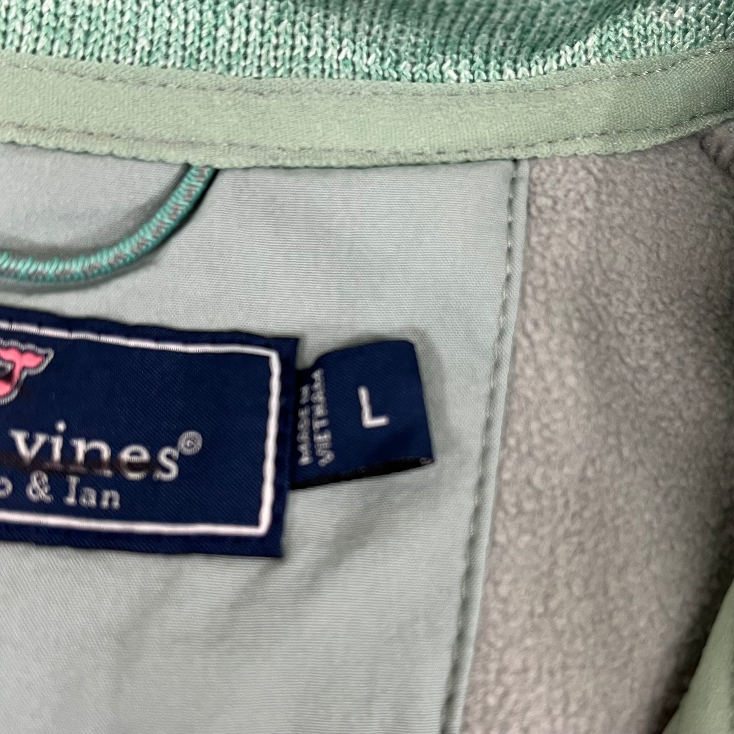 VINEYARD VINES Martha's Vineyard Men's Teal Green Half Zip Pullover Sz- L