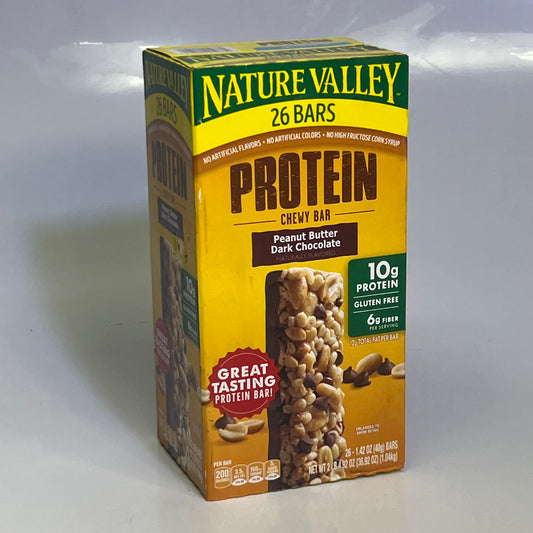 NATURE VALLEY (26 Bars) Protein Granola Bars, Peanut Butter Dark Chocolate 26 - 1.42 oz BB 05/26