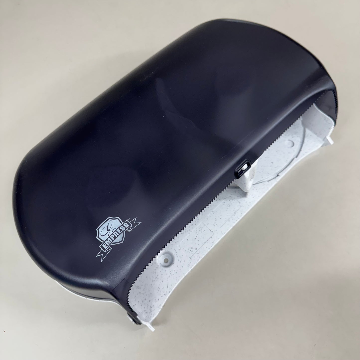 EMPRESS Twin Dispenser For 9" Jumbo Bath Tissue 19"X9"x5" Black/White EMP4000