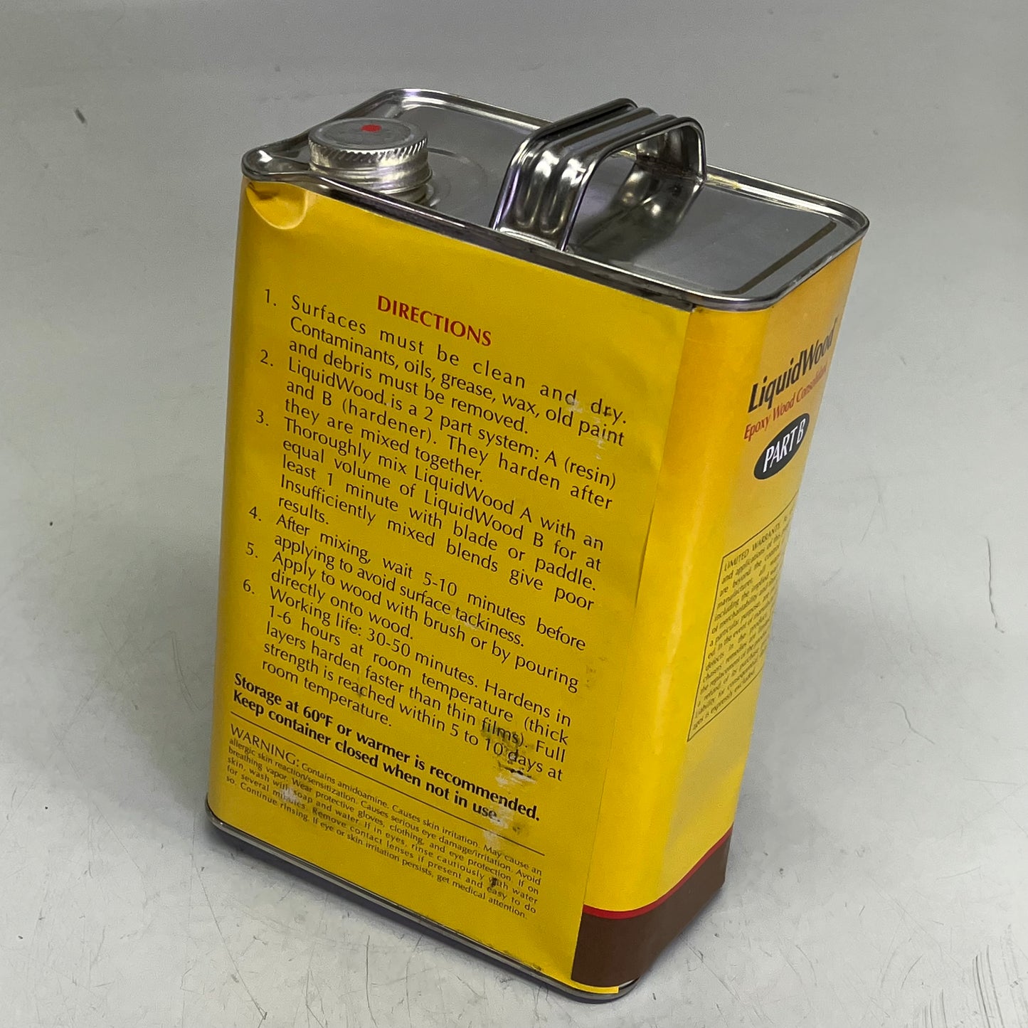 ABATRON Liquid Wood Epoxy Wood Consolidate Kit Part A & Part B 1 Gal (Dented)