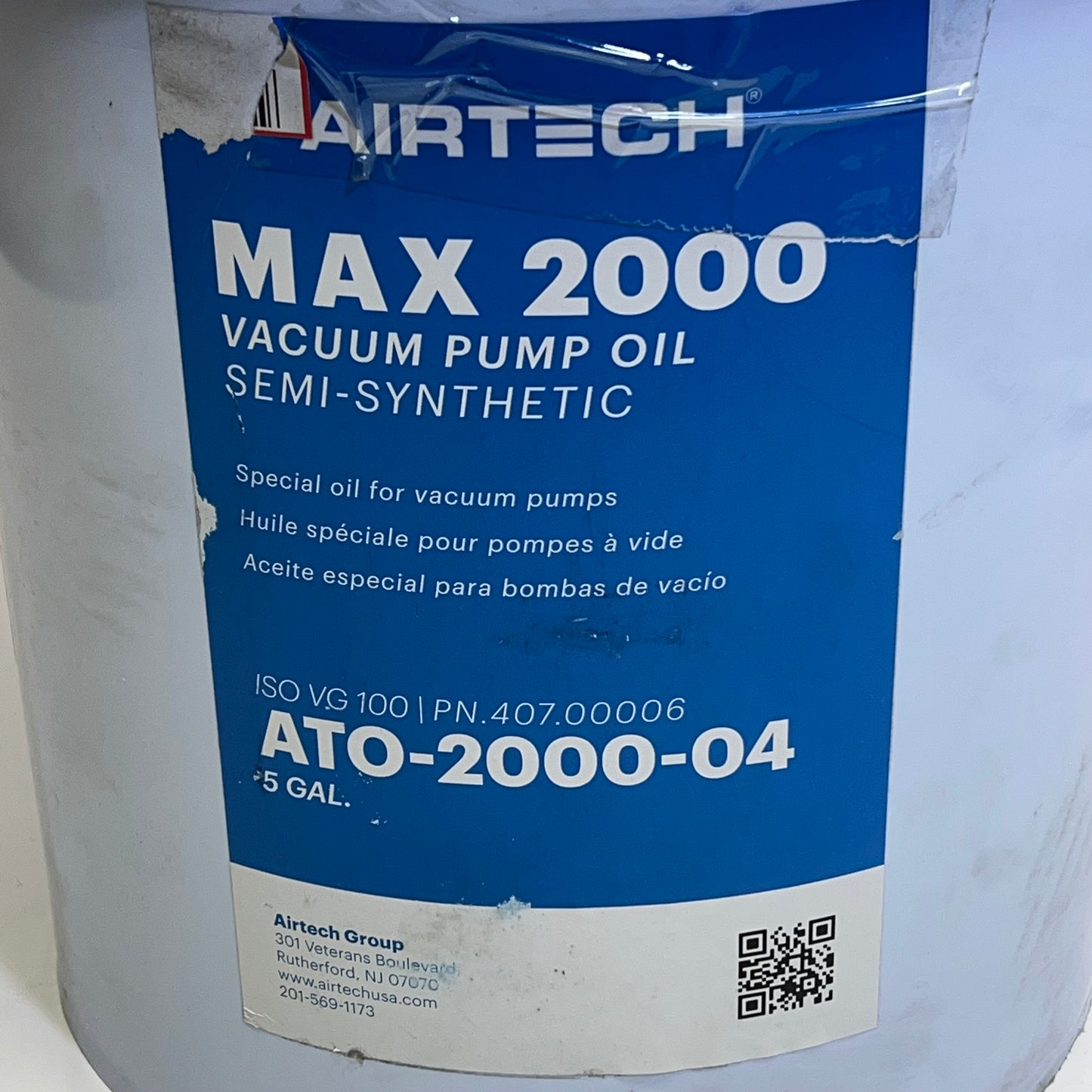 AIR TECH  Max 2000 Vacuum Pump Oil Semi-Synthetic 5 Gal Clear ATO-2000-04