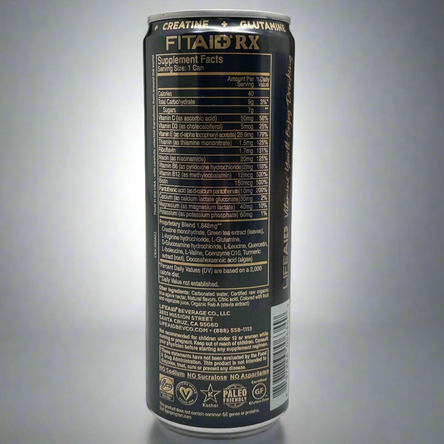 ZA@ FITAID (12 PACK) RX Creatine+ Sour Grape 40 Cal 40mg Caffeine 12 fl oz 9/25 G