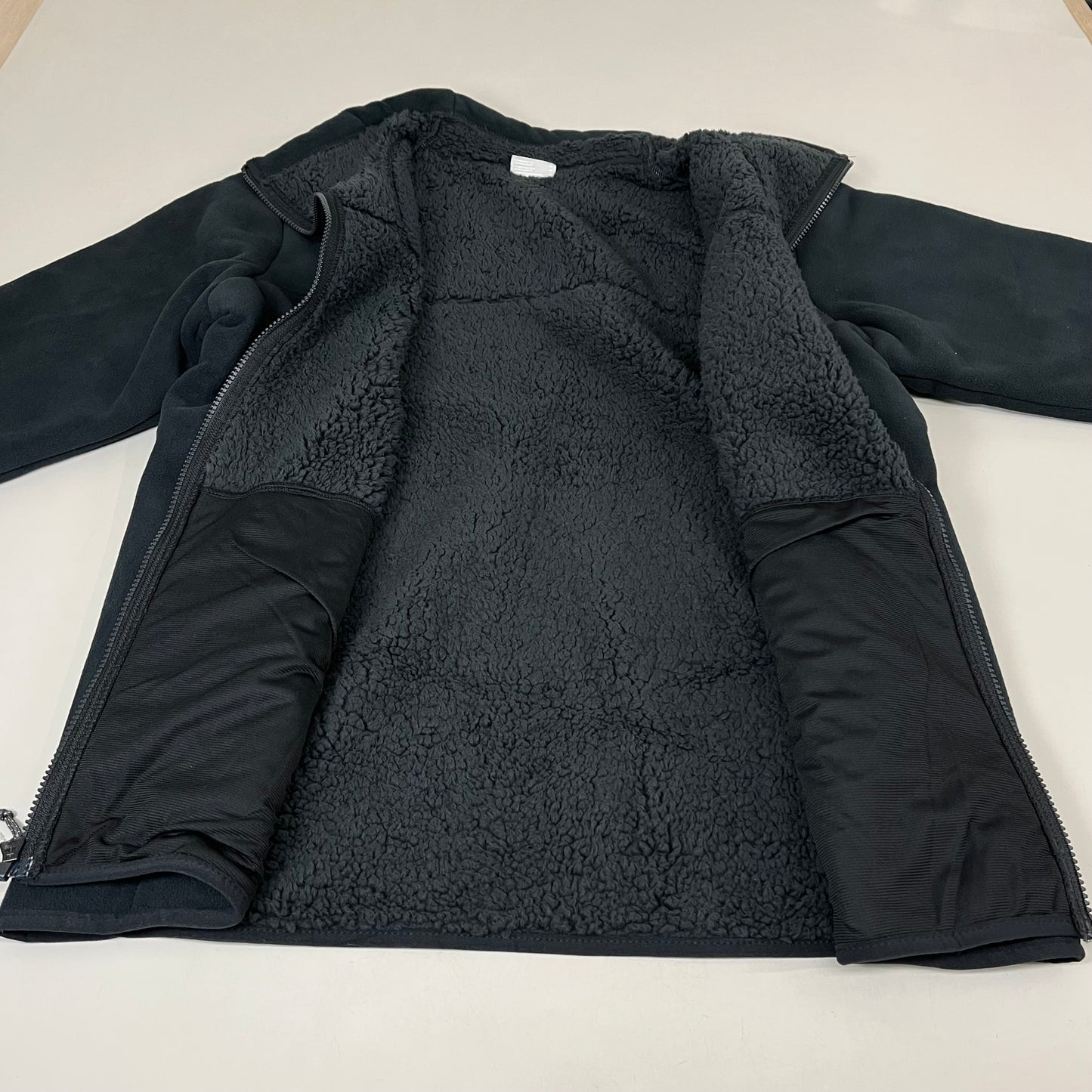 COLUMBIA WinterPass Full Zip Fleece Hip Length Jacket Mens Sz M Black 1909121011