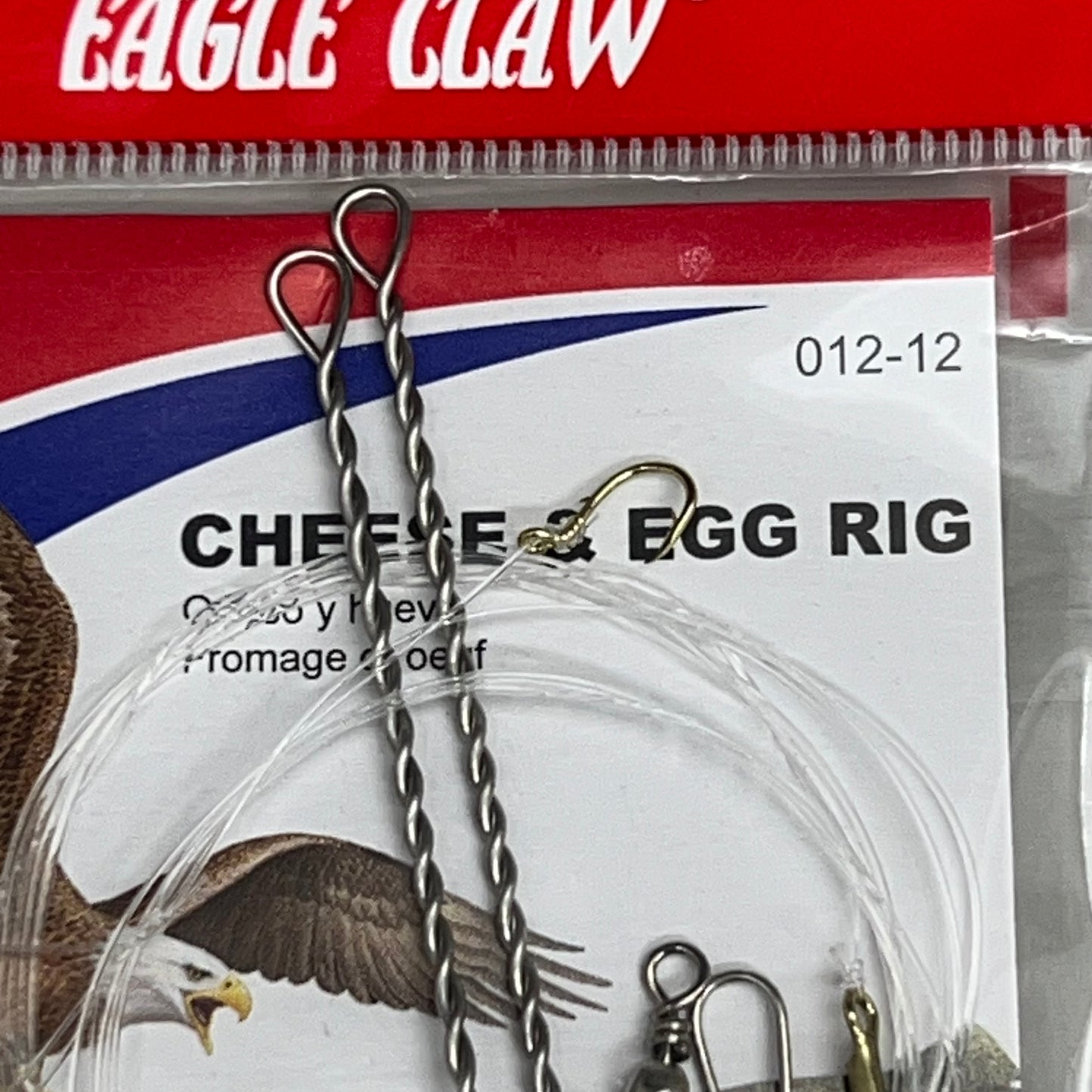 EAGLE CLAW (5 PACK) Salmon, Egg & Cheese Rig Fish Hook Gold/Pink #12 1pc 012-12