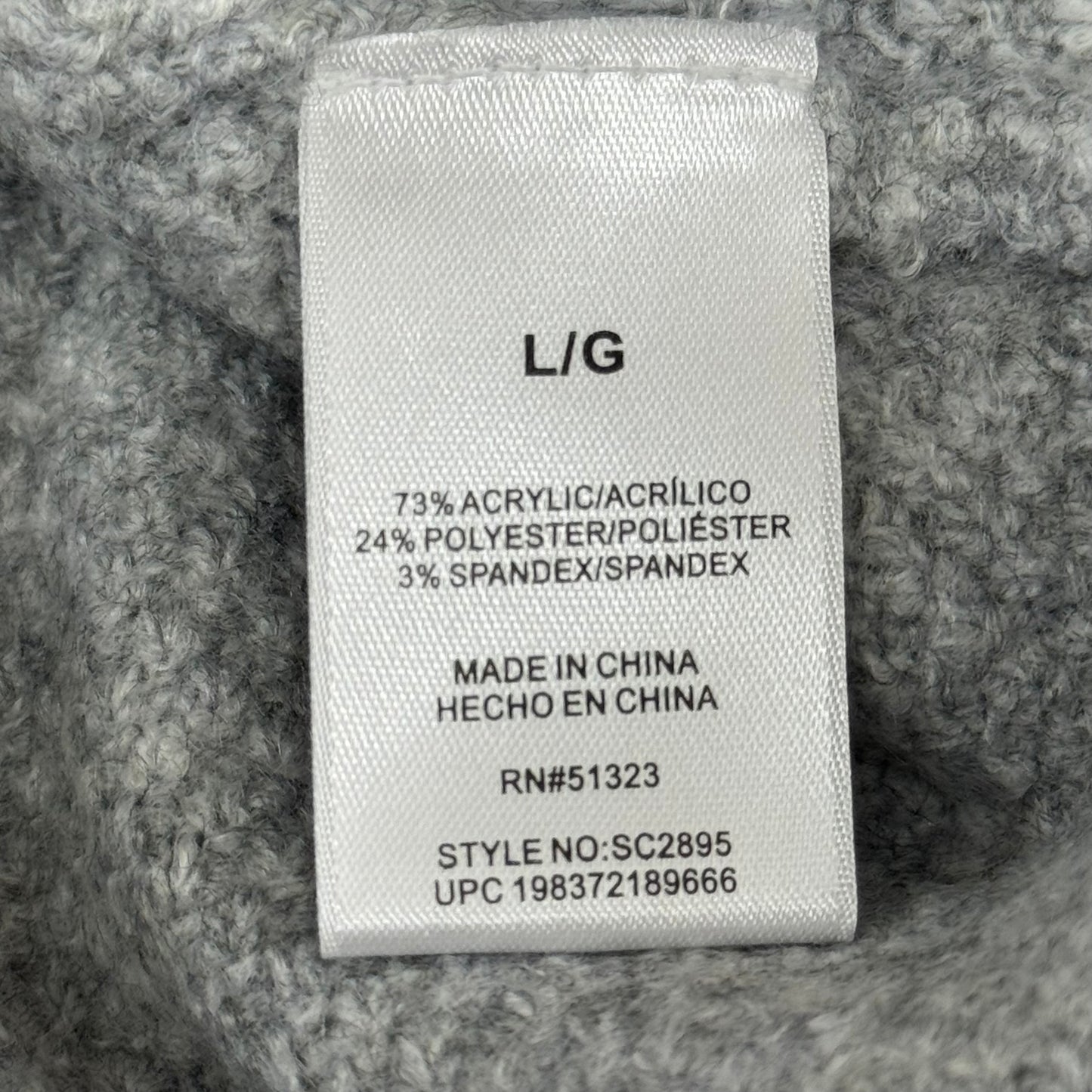 VINCE CAMUTO Cable Knit Sweater Women's Sz-L Light Heather Grey SC2895