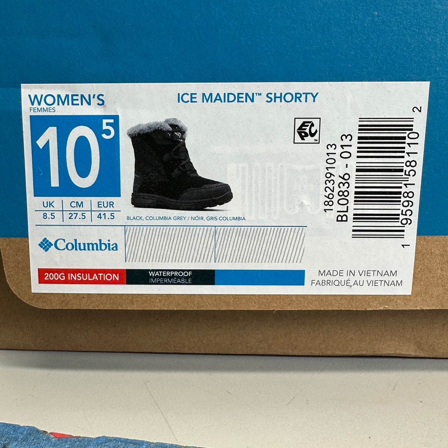 COLUMBIA women Ice maiden Shorty Size 10.5 1862391