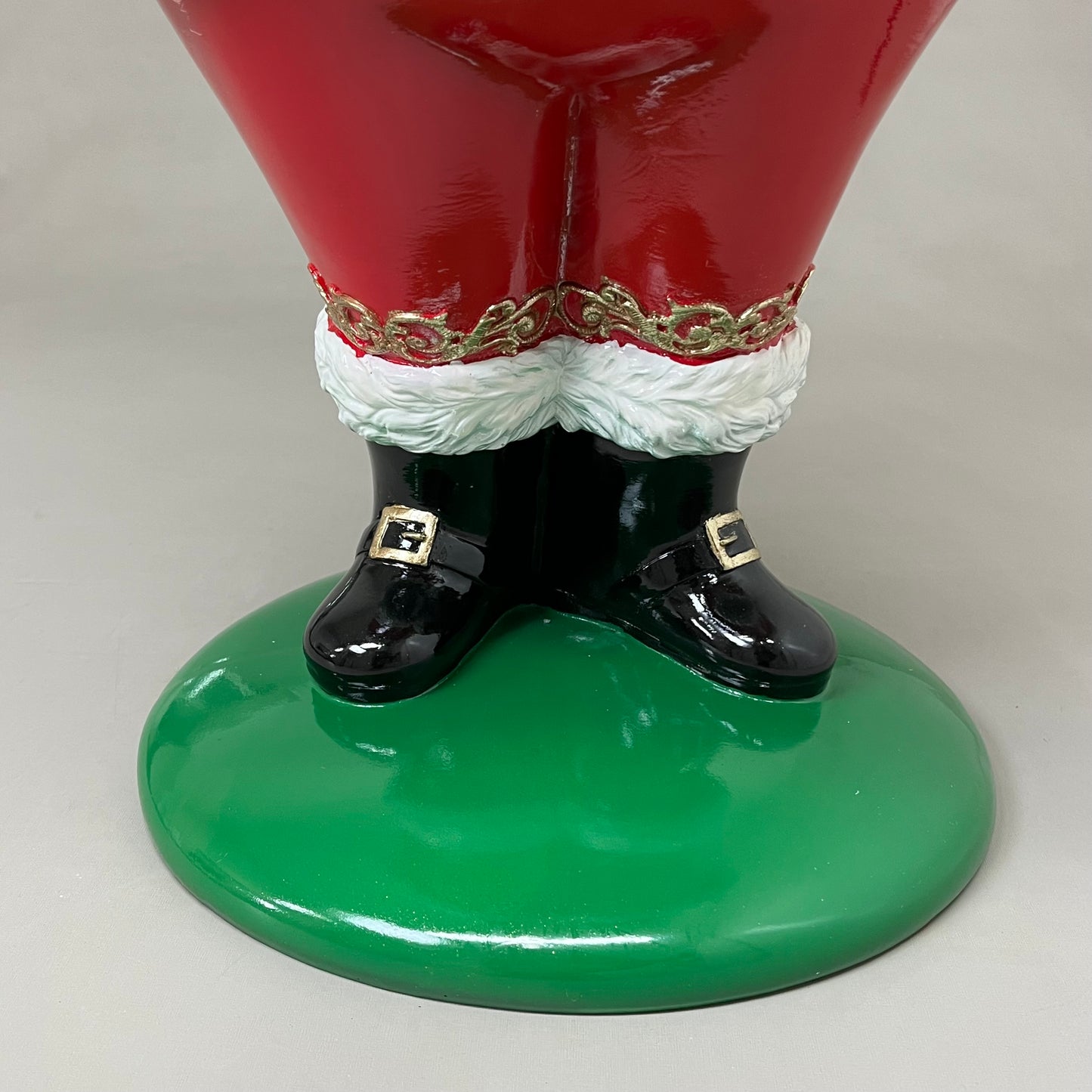 RAZ IMPORT Resin & Iron Santa Butler w/ Plate Food Safe Gold/Red 24.25" 4457707