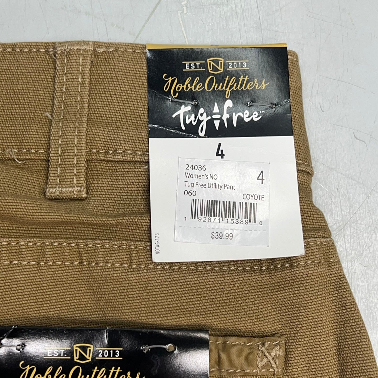 NOBLE OUTFITTERS Tug Free Utility Stretch Canvas Work Pant Women's Sz 4 Coyote