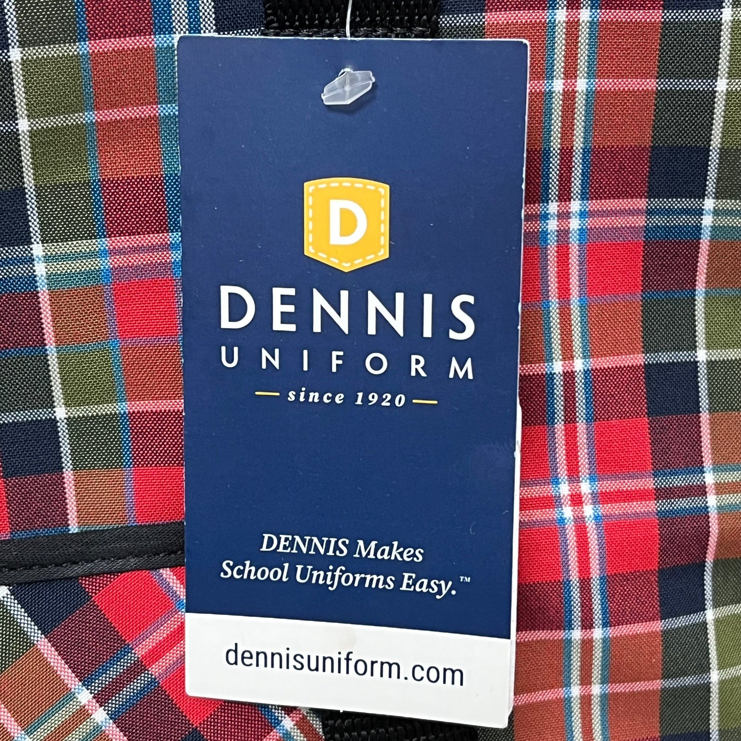 ZA@ DENNIS UNIFORMS (10 PACK) Primrose Schools Plaid Tote Bag Lunch Bag 13" x 12" Red/Green F