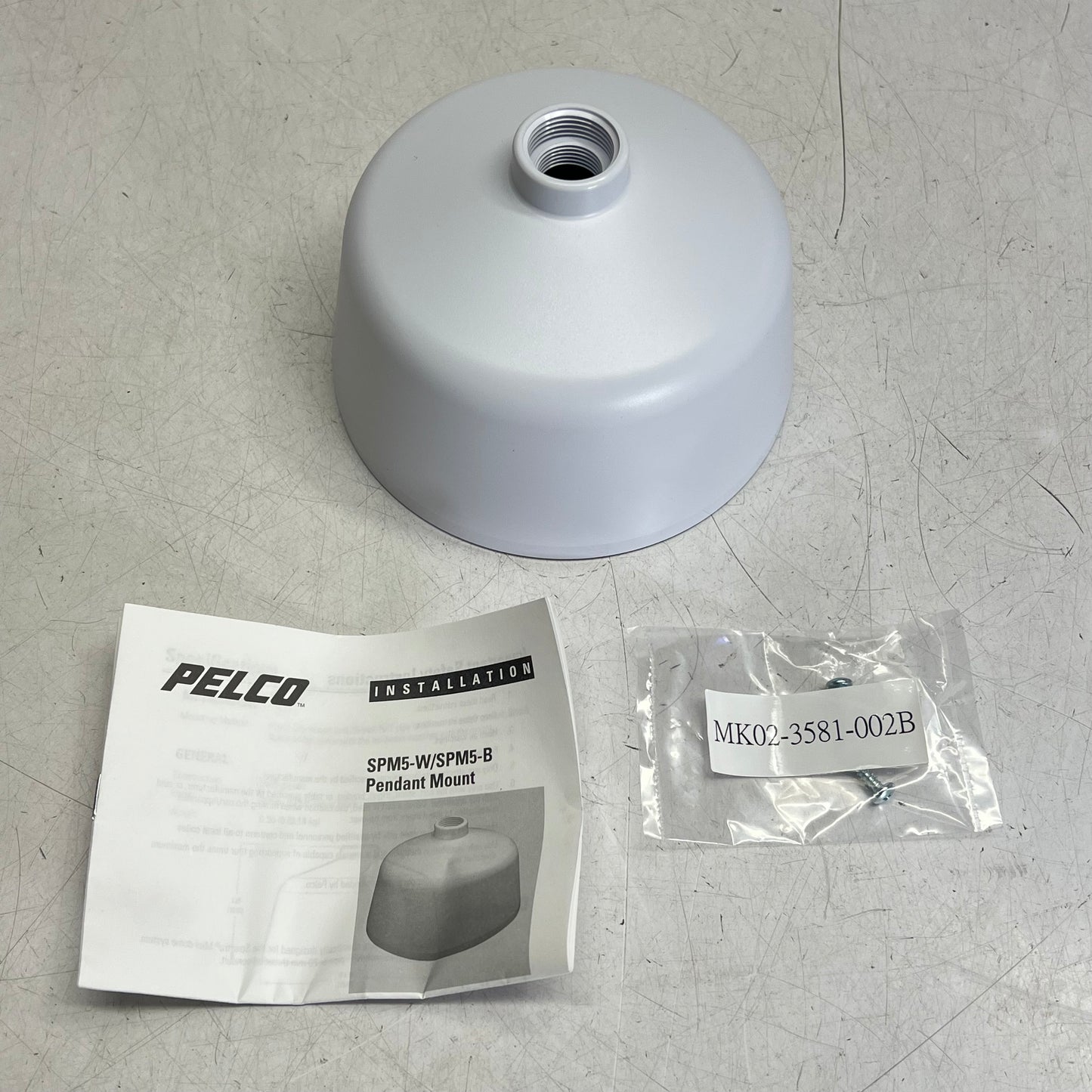 PELCO Spectra Mini Pendant Mount Sleek Durable Construction White SPM5-W