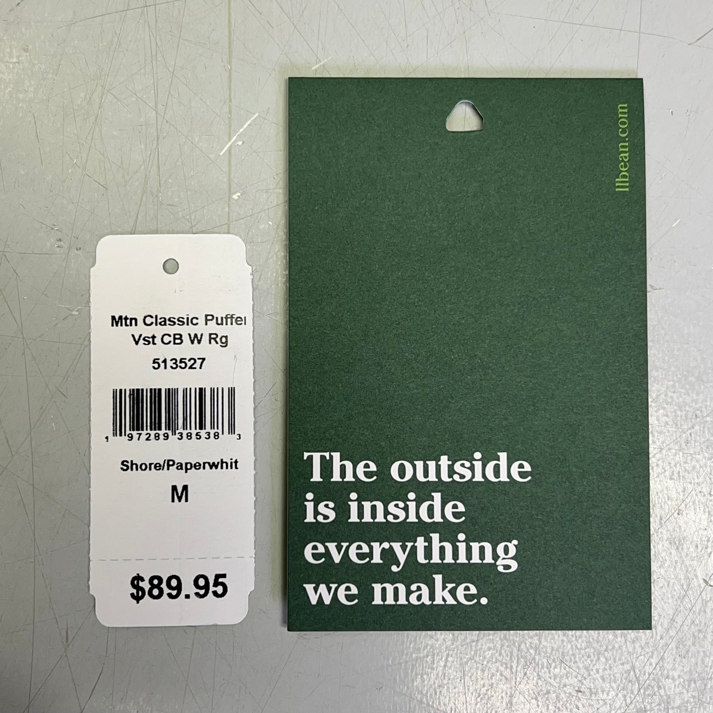 L.L. BEAN  Mountain Classic Puffer Vest Women's Sz M Reg Shore/Paperwhite 513527