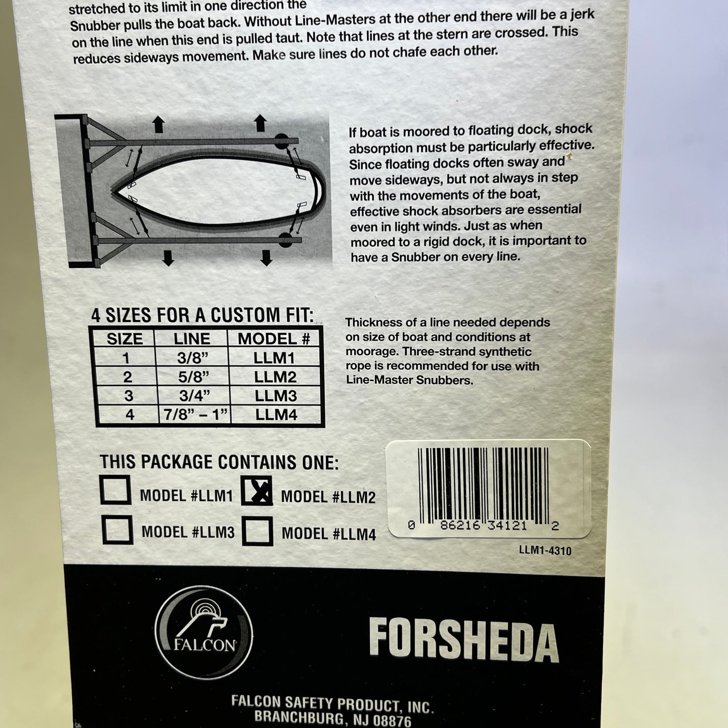 FALCON EPDM Rubber Line Master Mooring Snubber 5/8" Black LLM2-4310