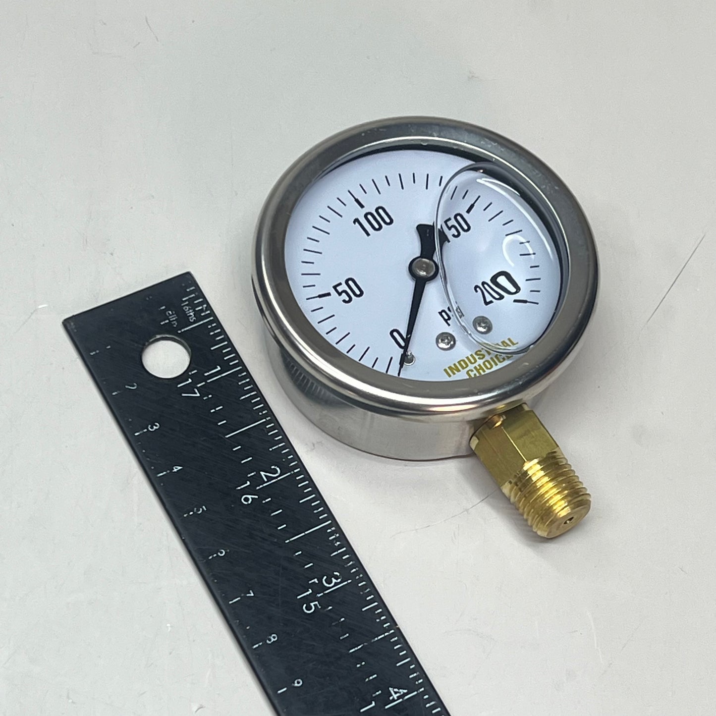 INDUSTRIAL CHOICE Stainless Steel Pressure Gauge 0-200 PSI 2.5" LS-200-2.5-SS-4