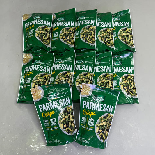 FRESH GOURMET (12 PACK) Parmesan Crips Topping Keto Friendly 1.76 Oz BB 05/26