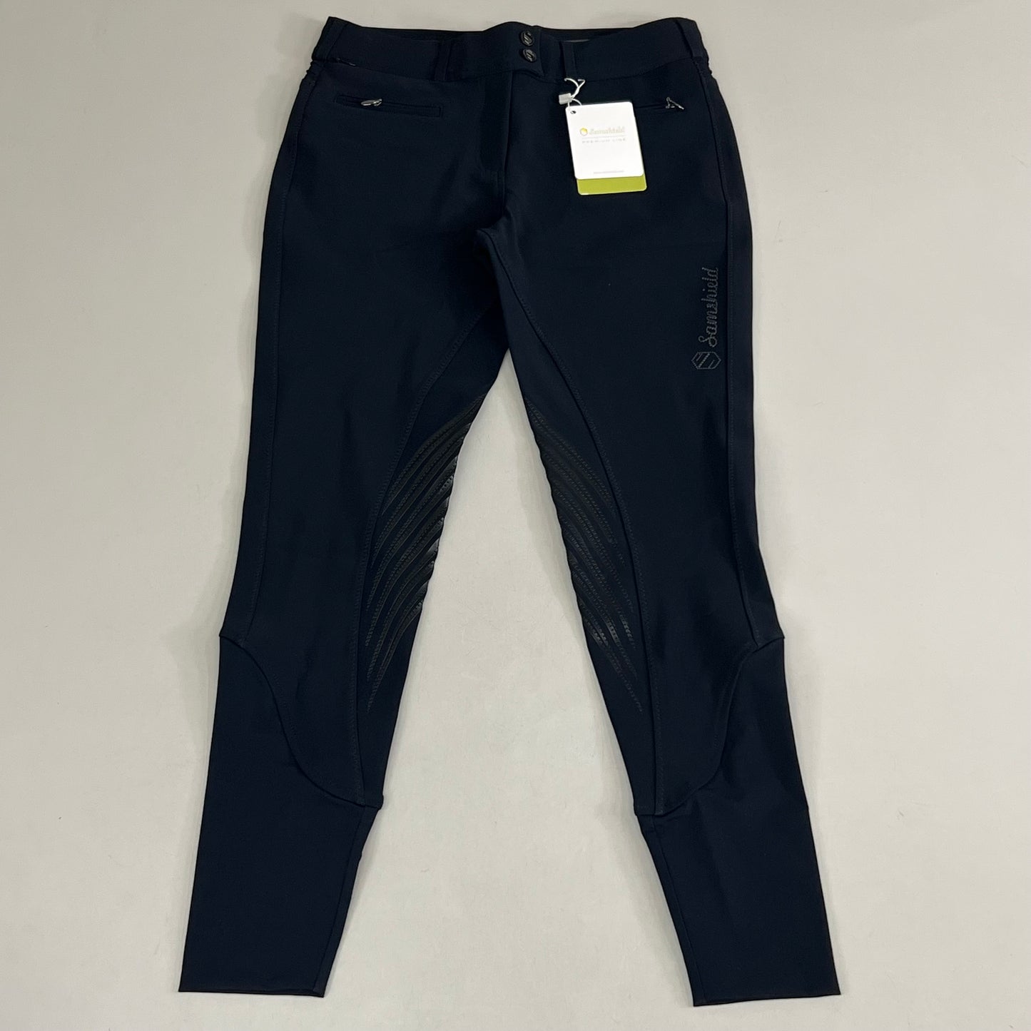 SAMSHIELD Chloe Metal Dots Equestrian Pants Women's Sz US 26, UK 8, FR 36 Black