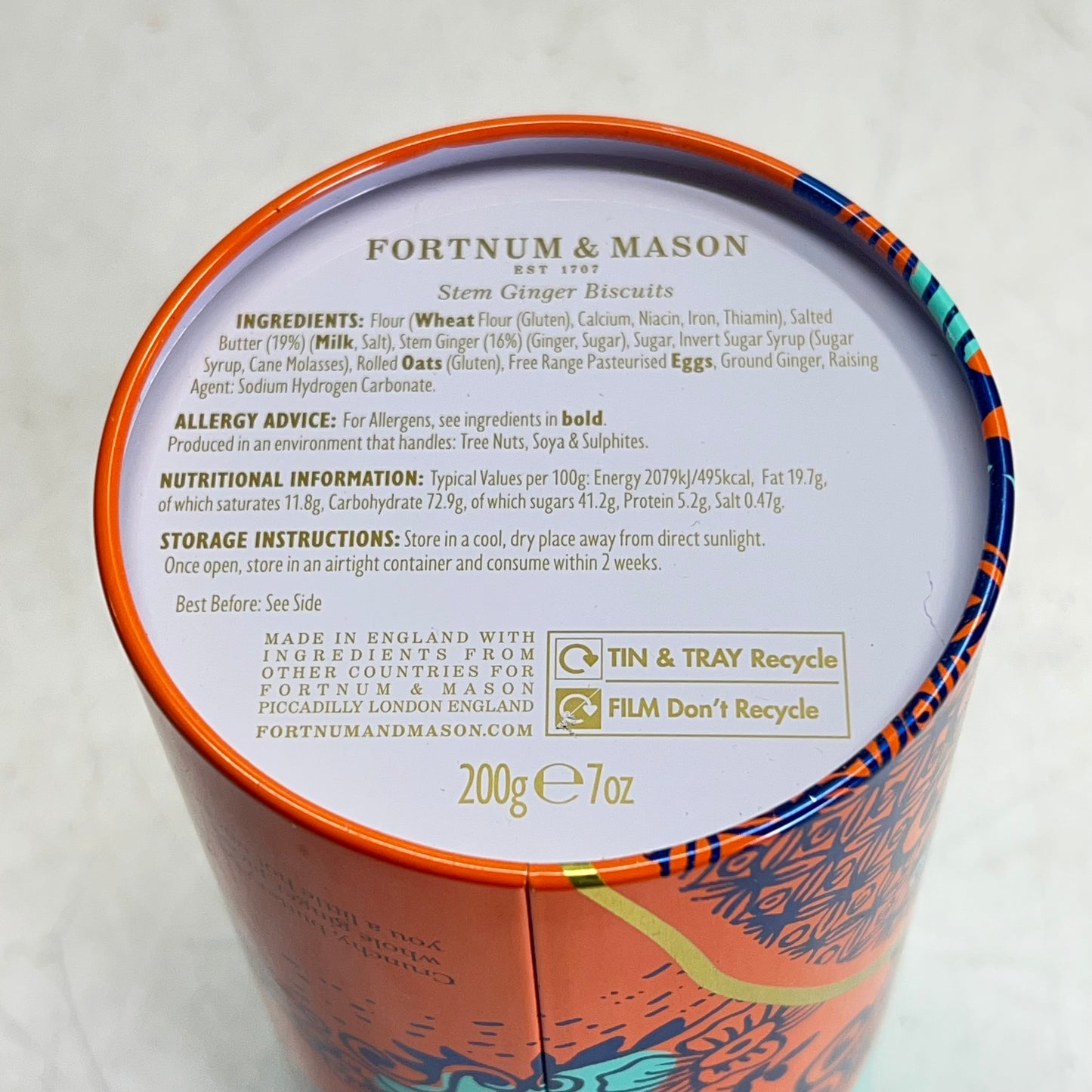 ZA@ FORTNUM & MASON (2 PACK) Stem Ginger Biscuits 7oz 200g BB 05/26
