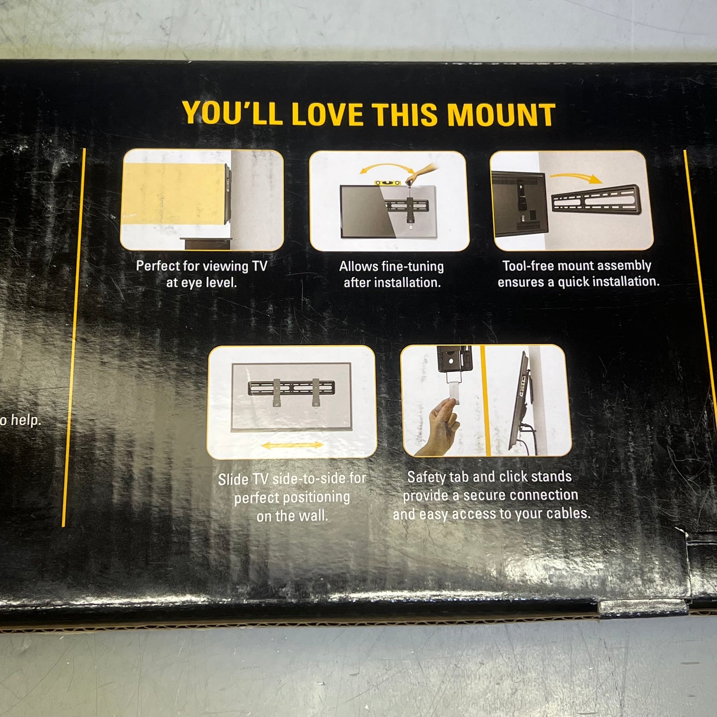 SANUS Premium Wall Flat TV Mount 42" - 90" 175lbs Load Capacity Black VLL5B1