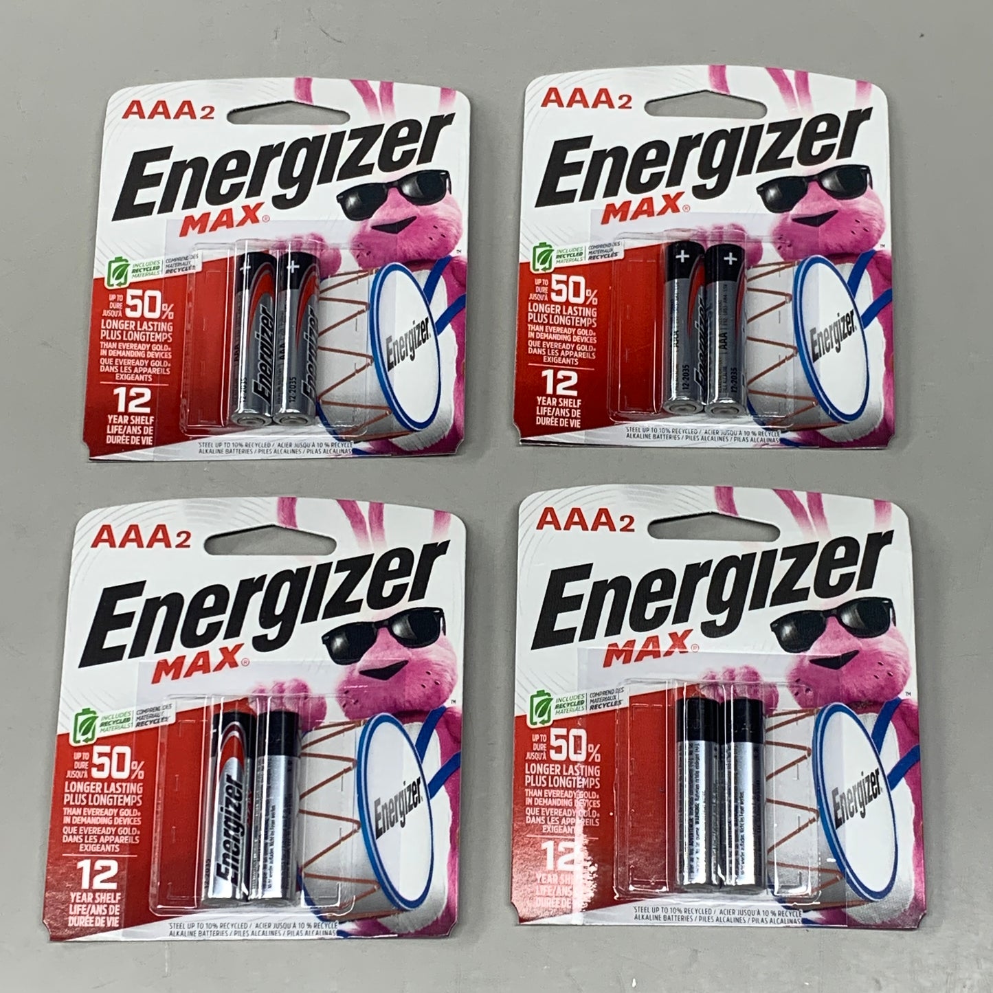 ENERGIZER MAX (4 PACK) AAA Alkaline Batteries 2 Pack (8 Batteries Total) E92BP-2