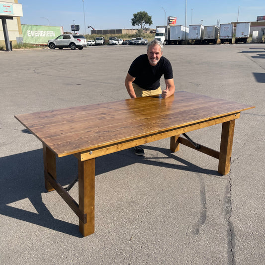 Z@ LANCASTER Vineyard Folding Table, Vintage 84”x40” 164VYTBL8440 (New)