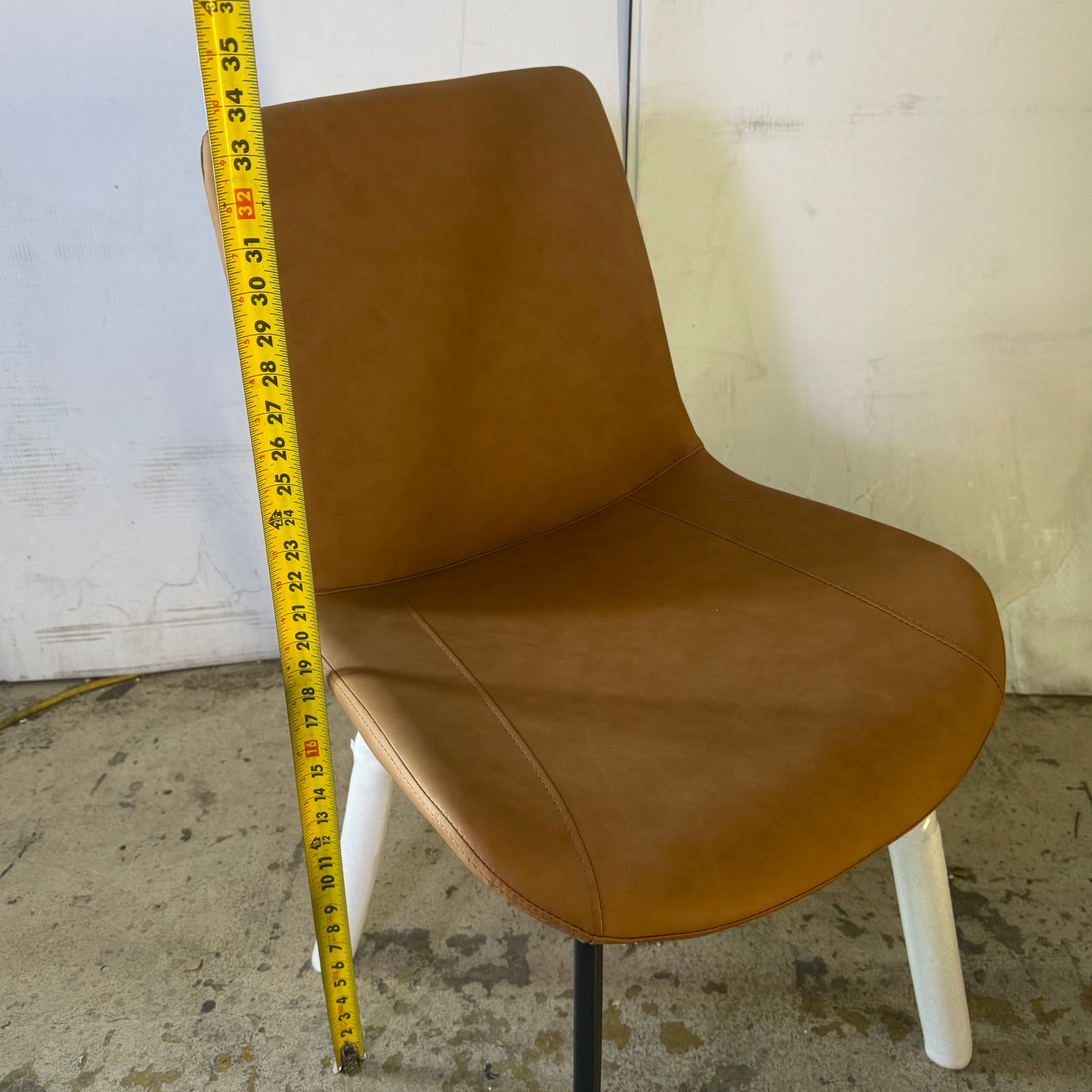 Set of 4 Modern Faux Leather Dining Chairs - Accent Side Chairs with Metal Legs JD9025B
