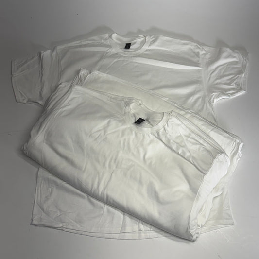 ZA@ GILDEN (12 PACK) Unisex Heavy Cotton T-shirts Short Sleeve Unisex Sz 2XL White