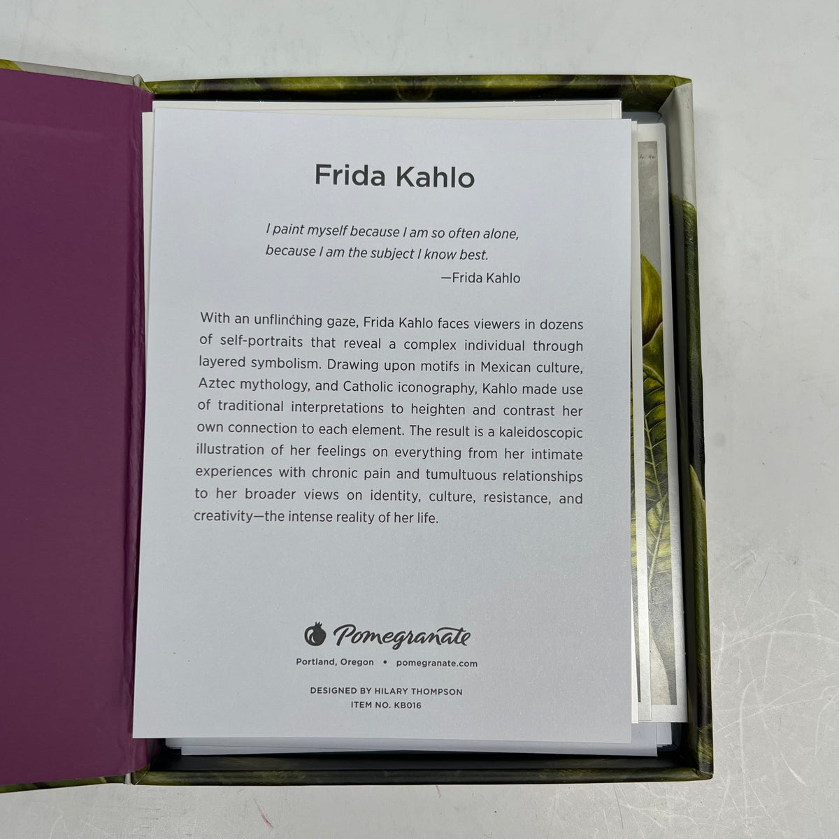 POMEGRANATE (2 PACK, 16 EACH) Frida Kahlo Keepsake Boxed Notecards 4x6" KB016