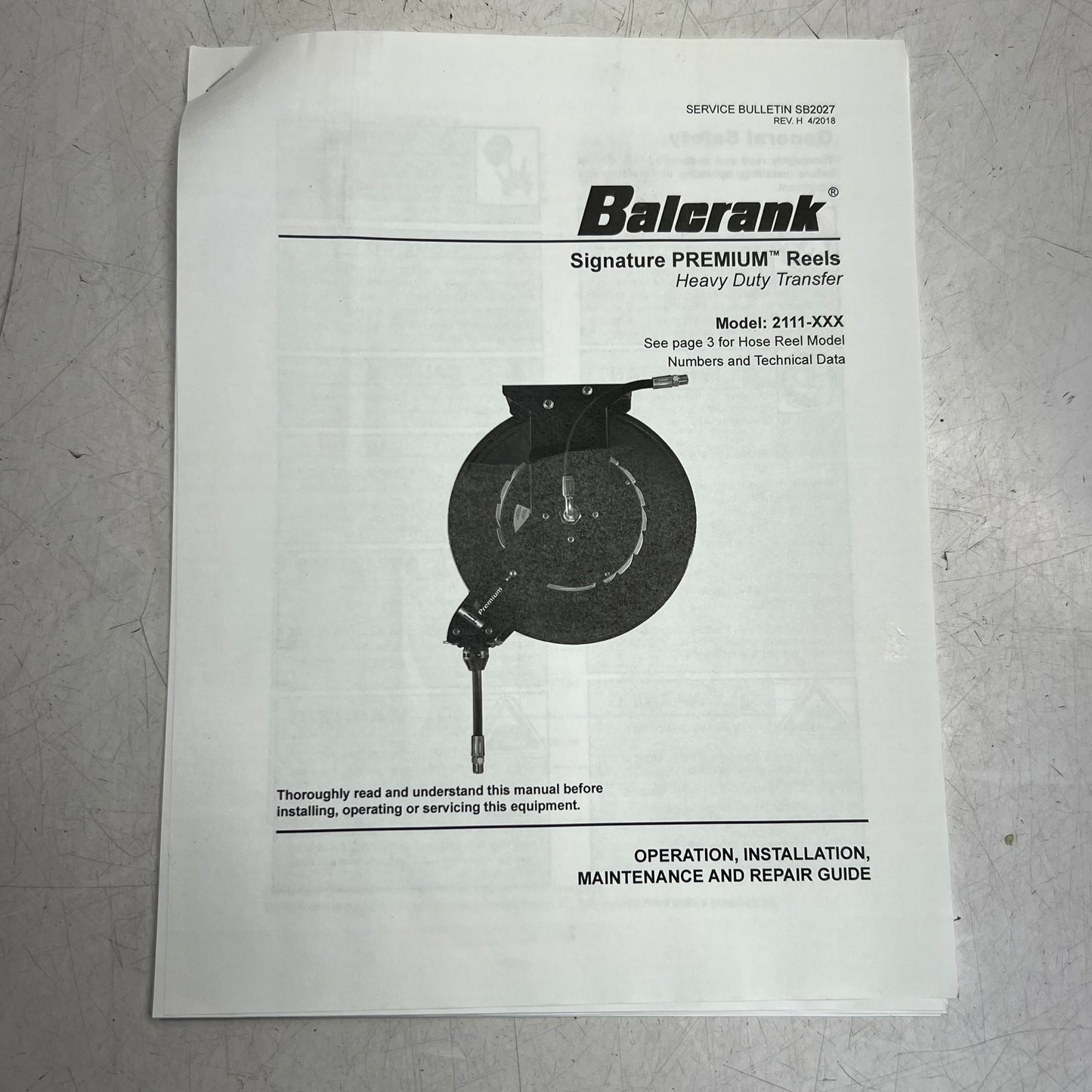 BALCRANK Hose Reel Premium Sz 30" x 1/2" Black 2111-038 (New Other, Minor Cosmetic Damage)