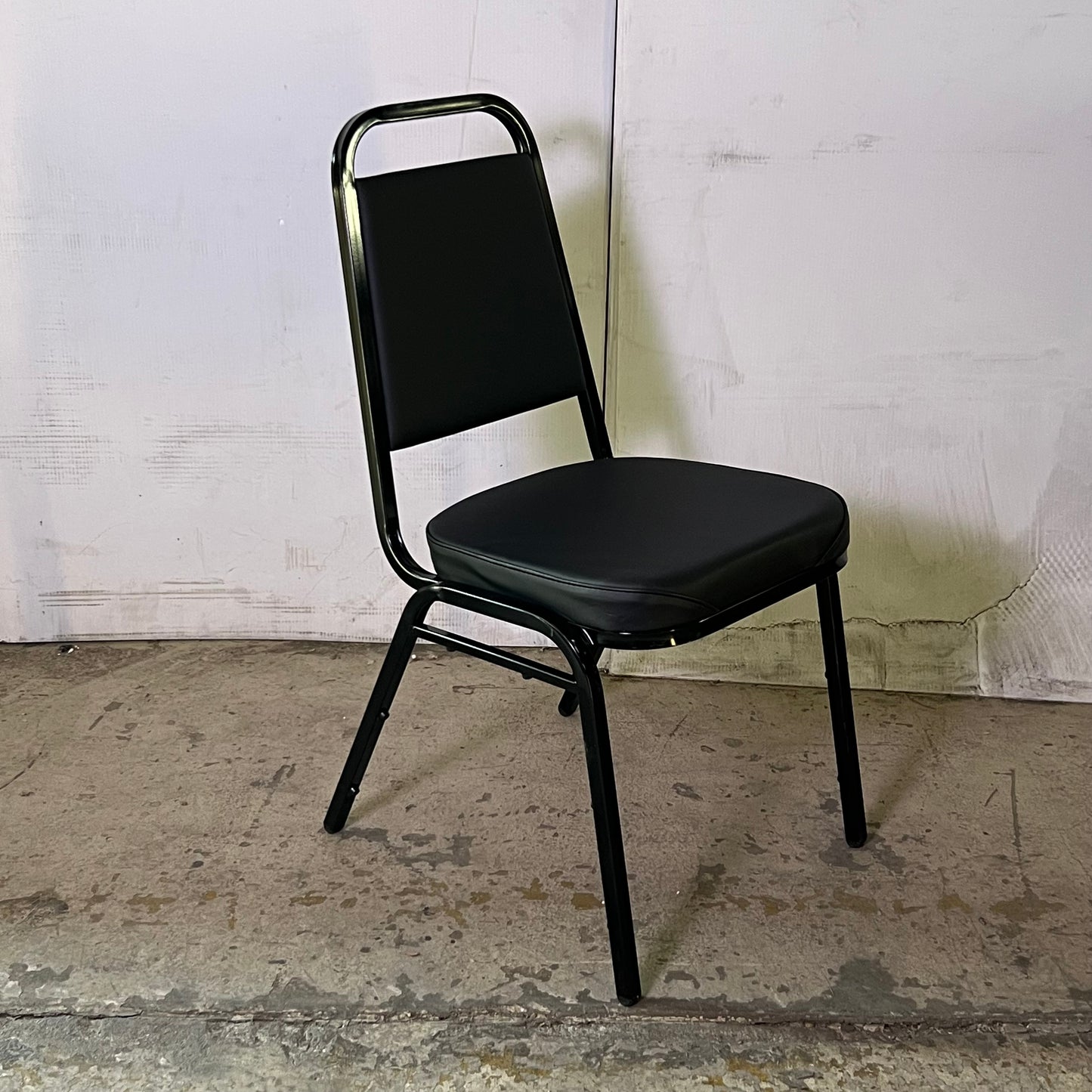 (2 PACK) Stackable Banquet Chair with Trapezoidal Backrest 16"W x 16"L x 35"H Black 164CHAIRBKBK