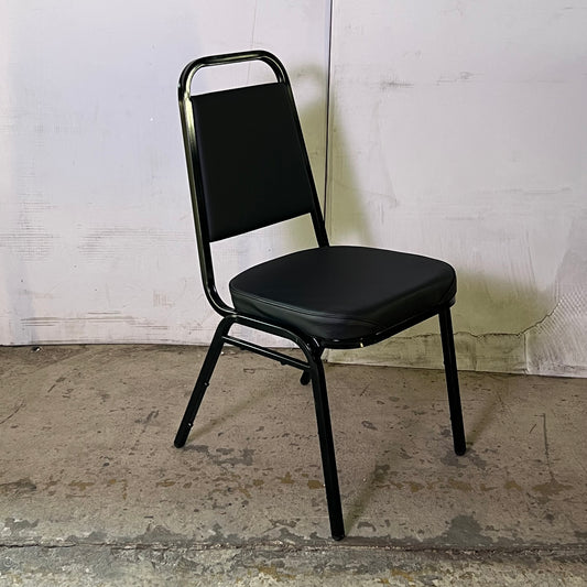 (2 PACK) Stackable Banquet Chair with Trapezoidal Backrest 16"W x 16"L x 35"H Black 164CHAIRBKBK