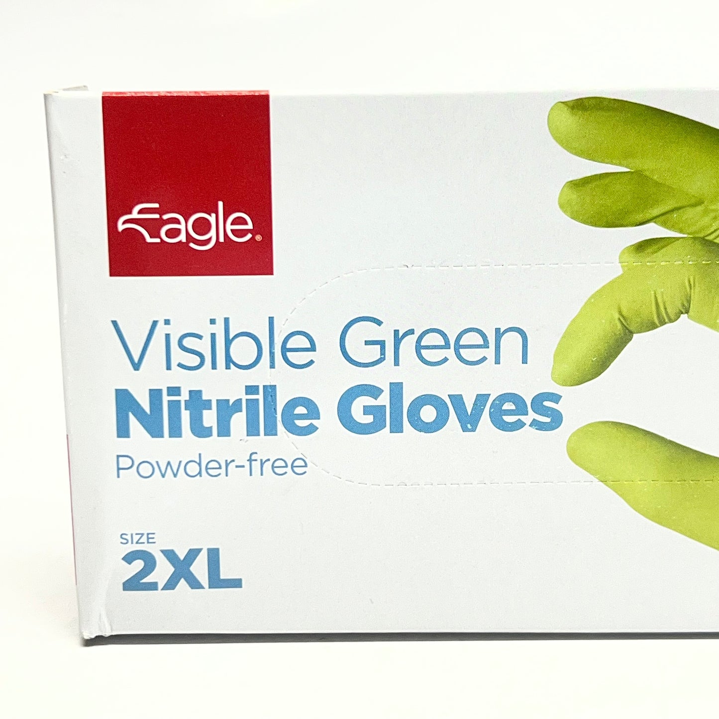 EAGLE (180 Gloves) Green Highly Visible Nitrile Disposable Gloves 2XL 1031612
