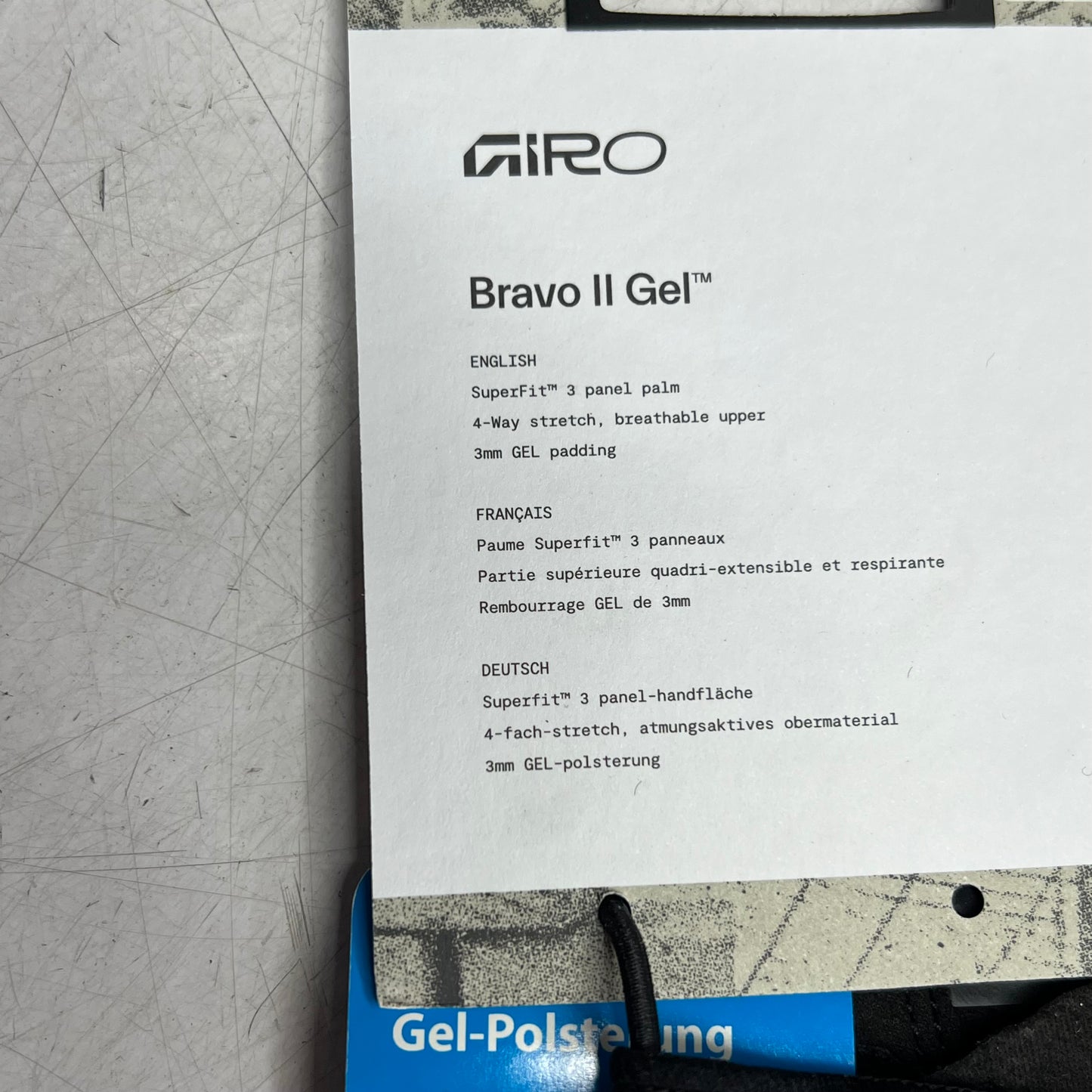 GIRO Bravo Ii Gel Cycling Gloves for Daily Riding Men's Sz L Stone 7200640